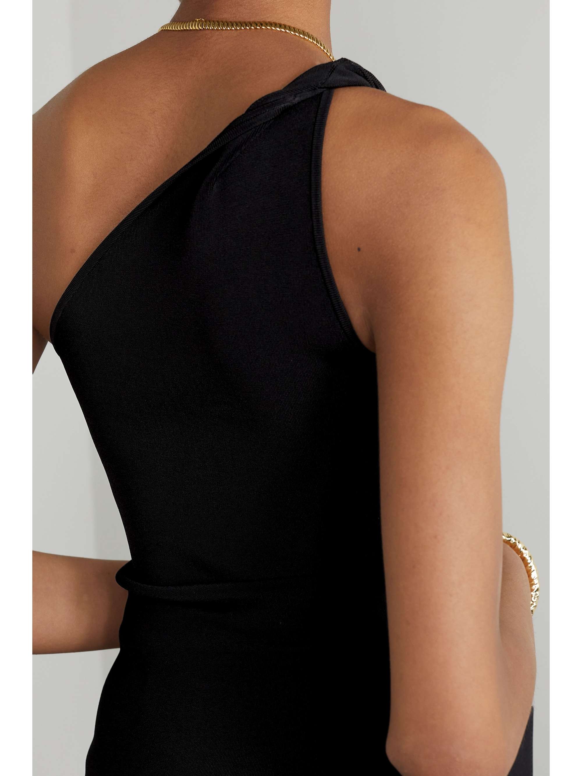 GALVAN Persephone one-shoulder stretch-knit top