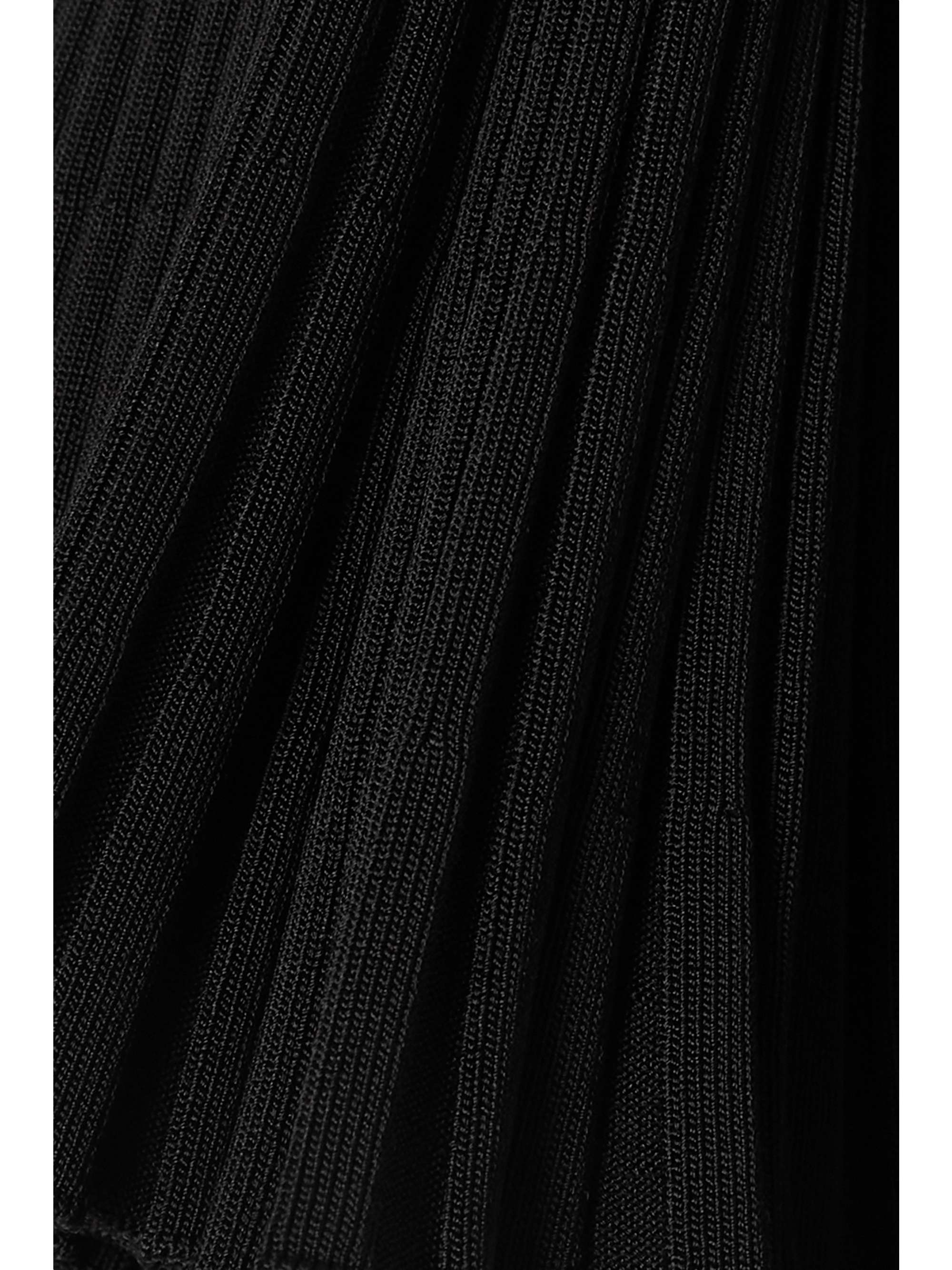 GALVAN Atlanta pleated ribbed stretch-knit skirt