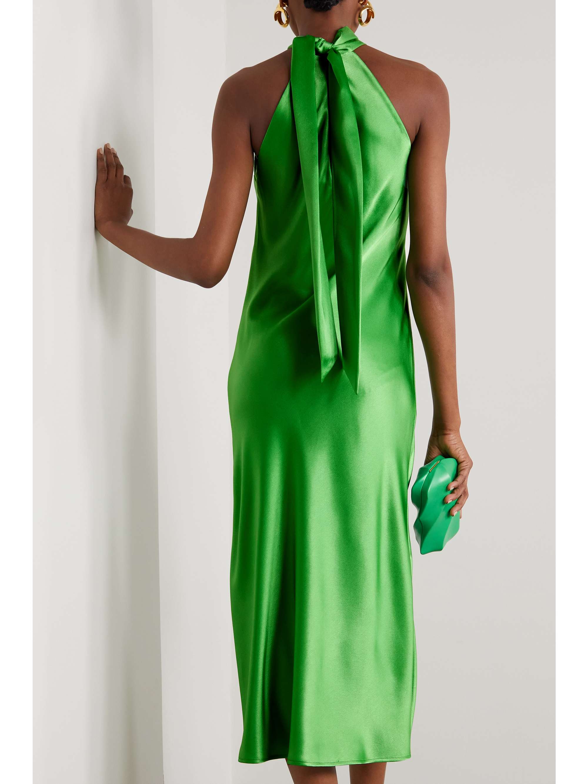 satin halterneck