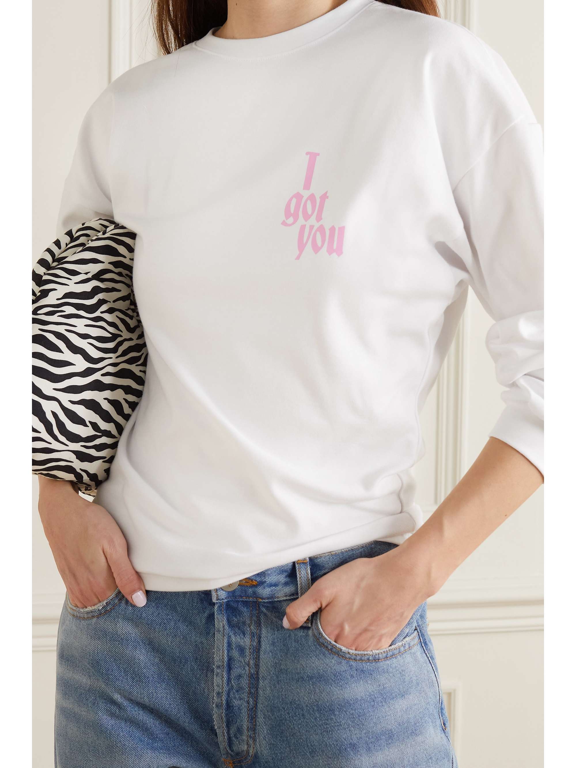 AMINA MUADDI Printed cotton-jersey top