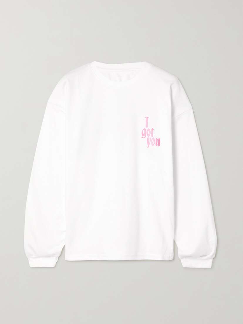 Amina Muaddi Printed Cotton-jersey Top - x large