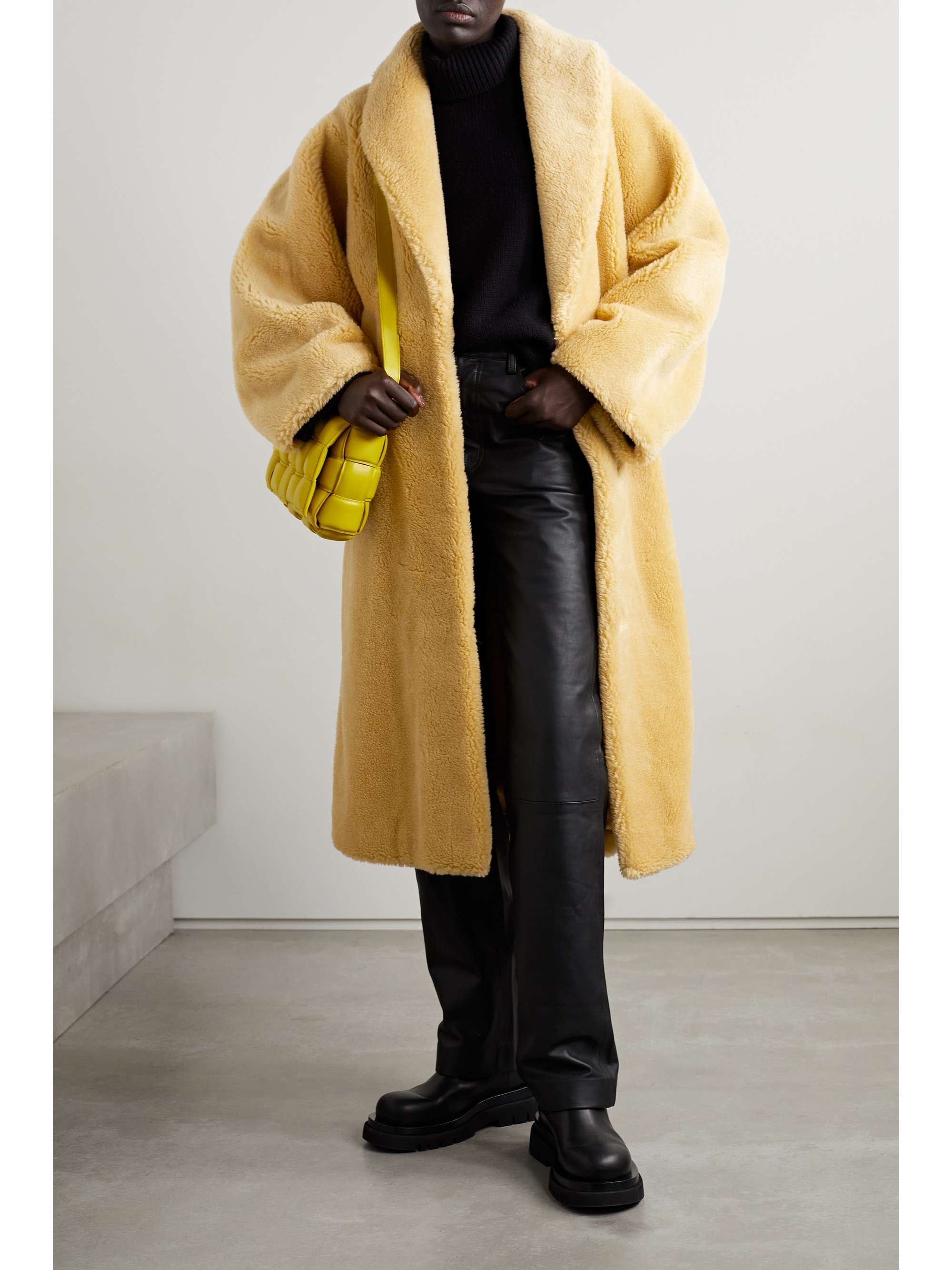 STAND STUDIO Zoey belted wool-blend coat