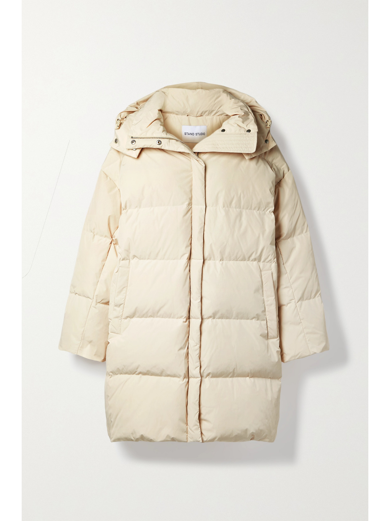 STAND STUDIO – Lyla Hooded Quilted Shell Recycled Down Coat – Off-white