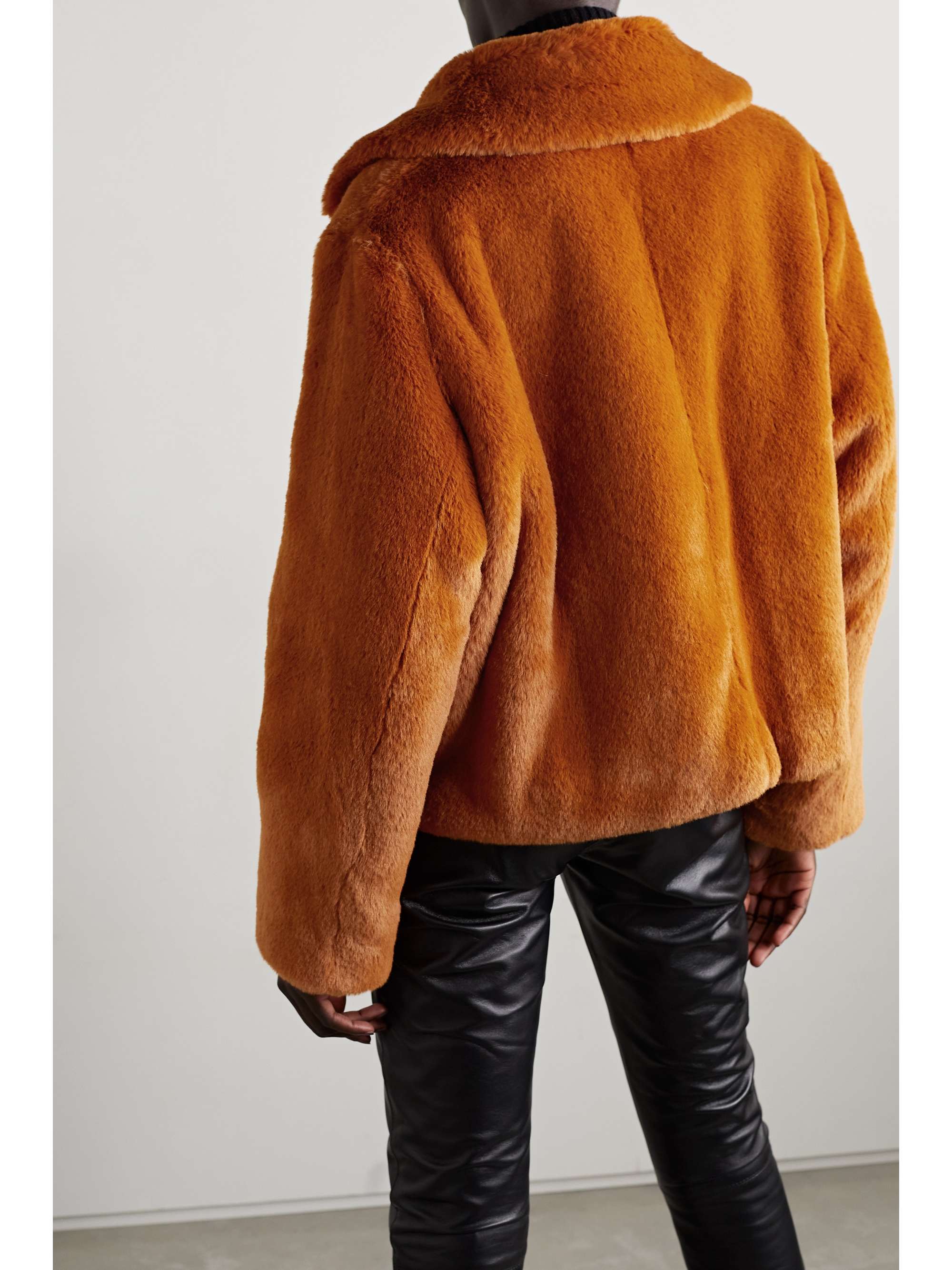 stand faux fur jacket