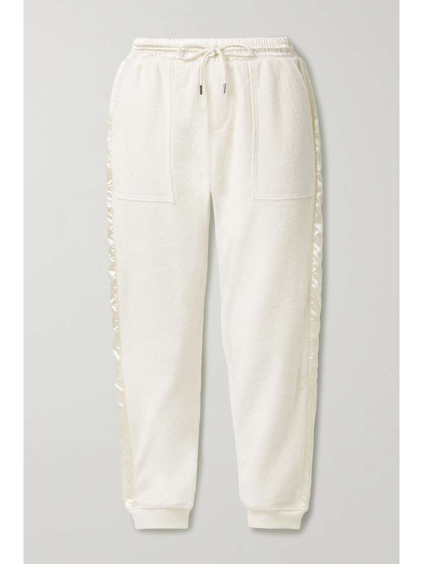 ATM Anthony Thomas Melillo Satin-trimmed French Cotton-terry Track Pants