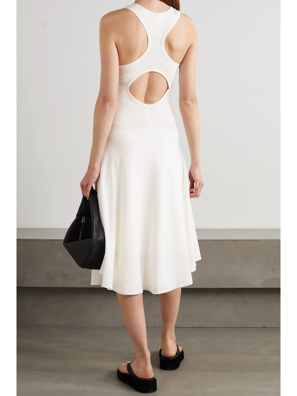 The Line By K Cian Cutout Stretch-cotton And Modal-blend Jersey Dress In White