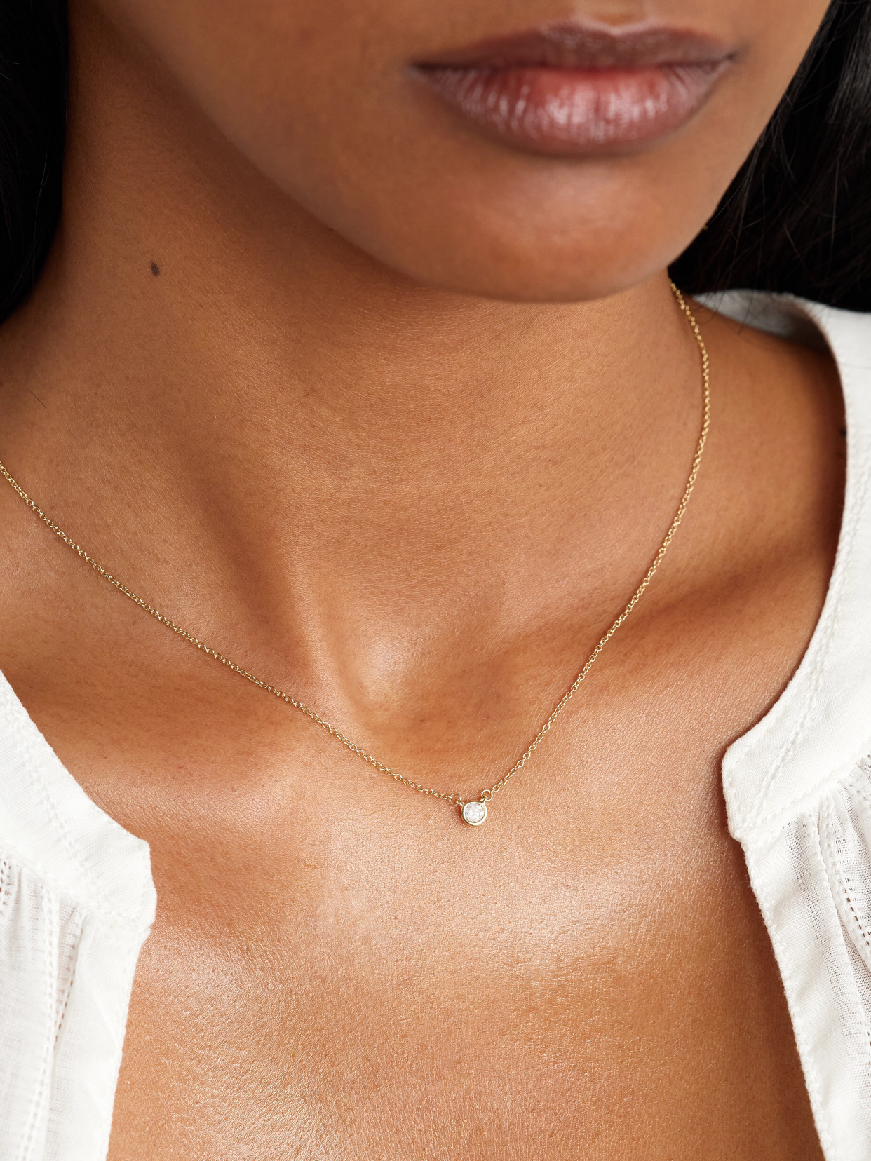 STONE AND STRAND GOLD DIAMOND NECKLACE