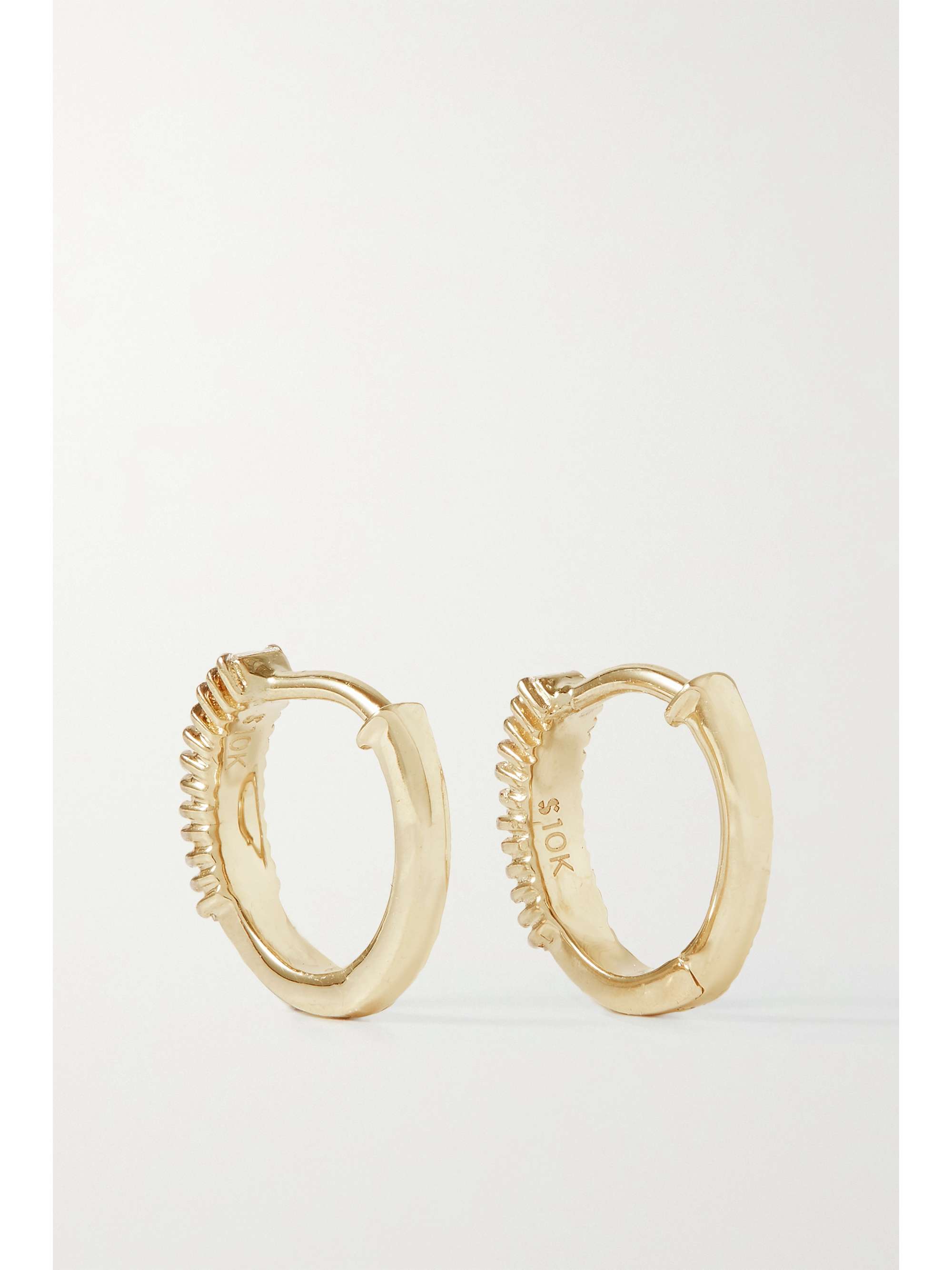 STONE AND STRAND Up and Down gold diamond hoop earrings