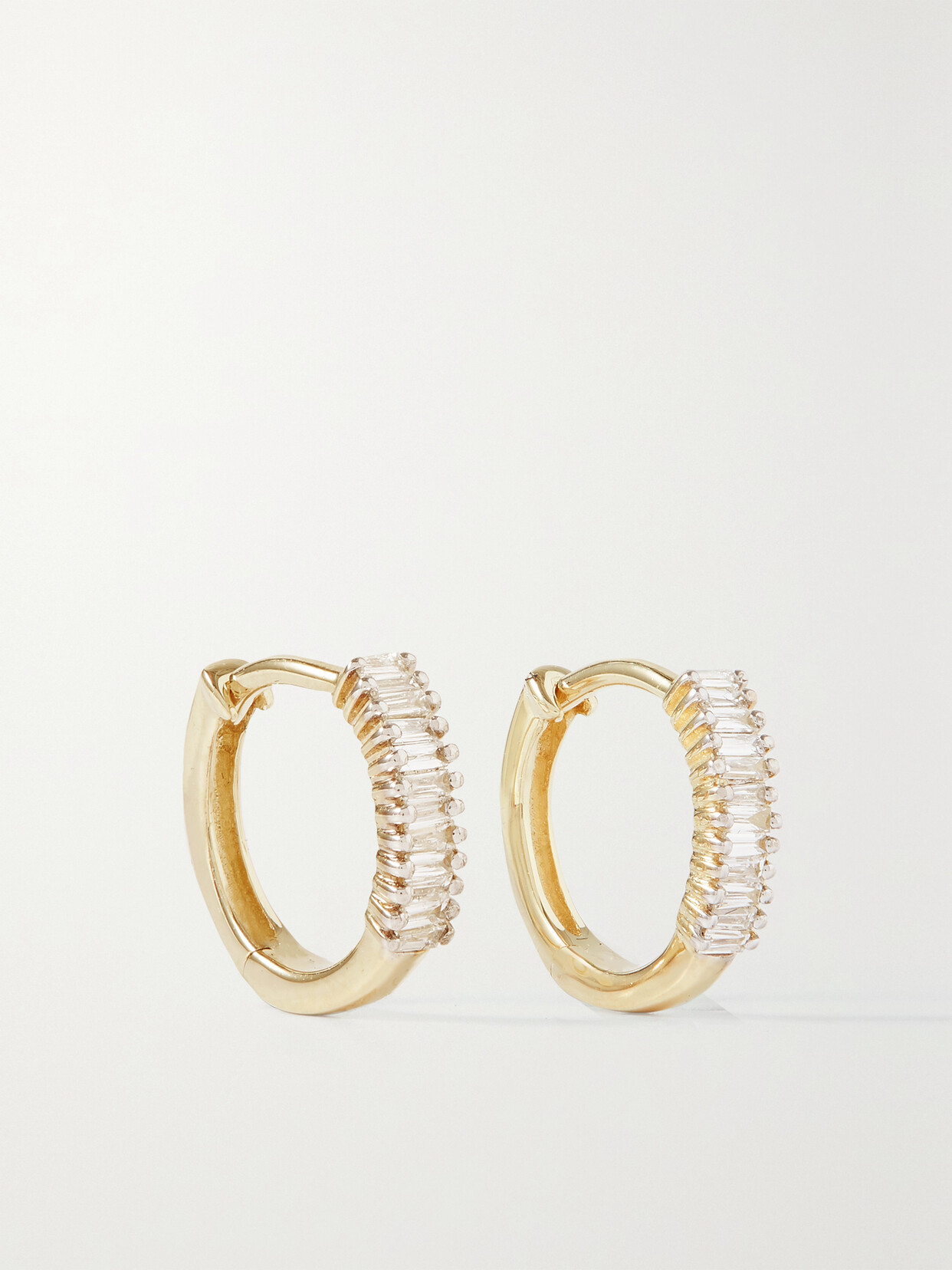 Stone And Strand Up And Down Gold Diamond Hoop Earrings ModeSens
