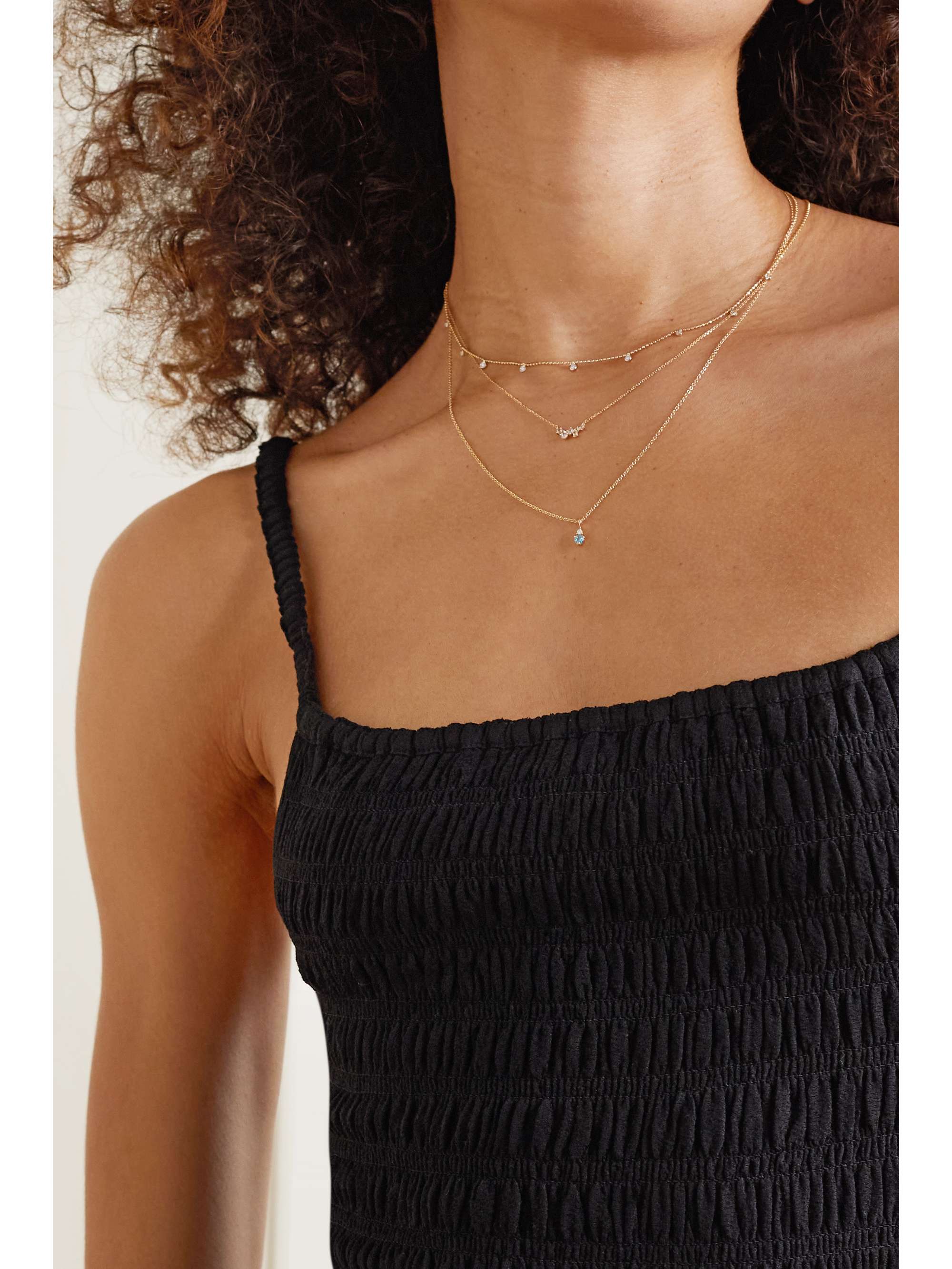 STONE AND STRAND Gold diamond necklace NETAPORTER