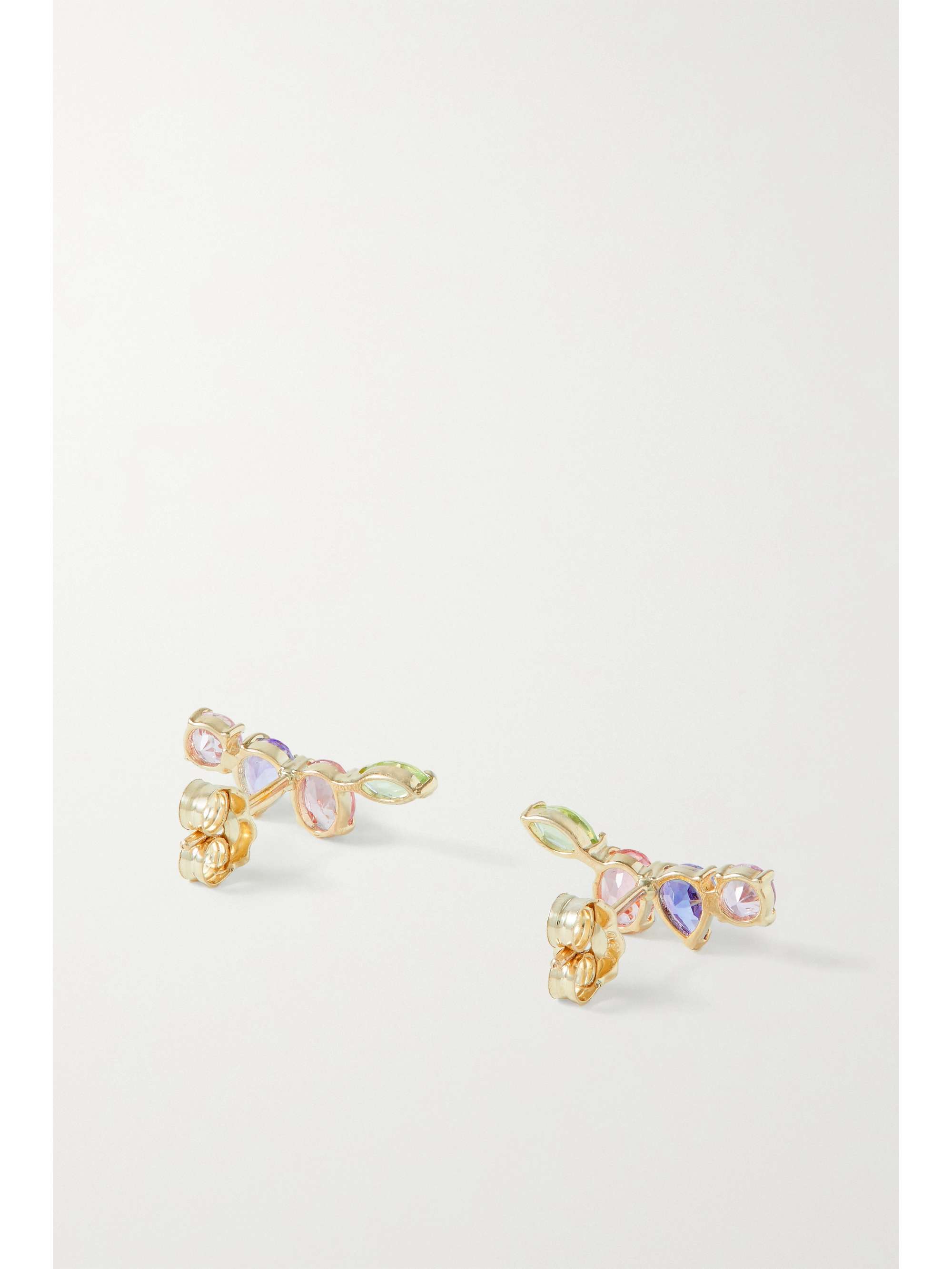 STONE AND STRAND Unicorn Dust gold multi-stone earrings
