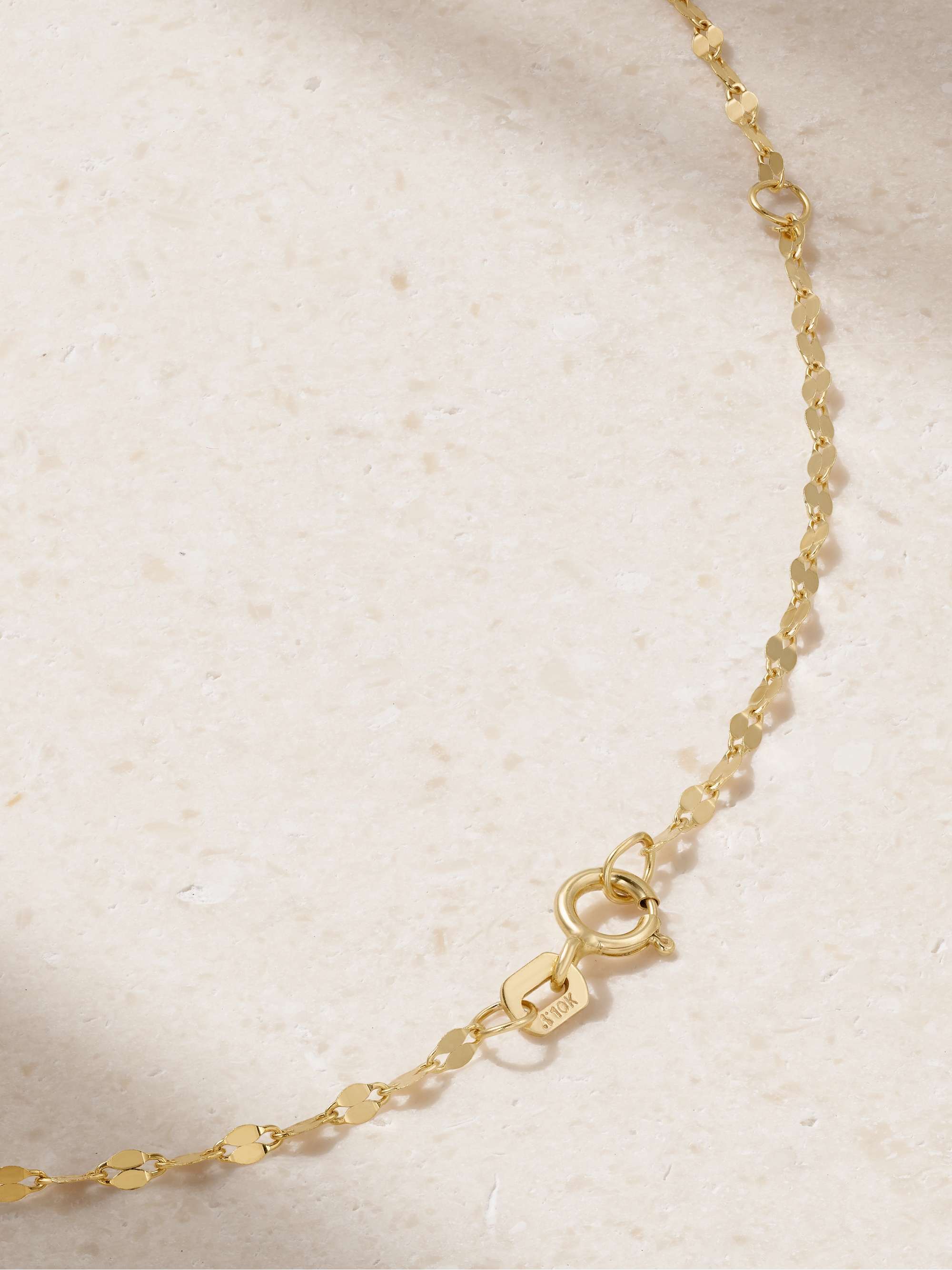 STONE AND STRAND Initial Sparkle gold diamond necklace