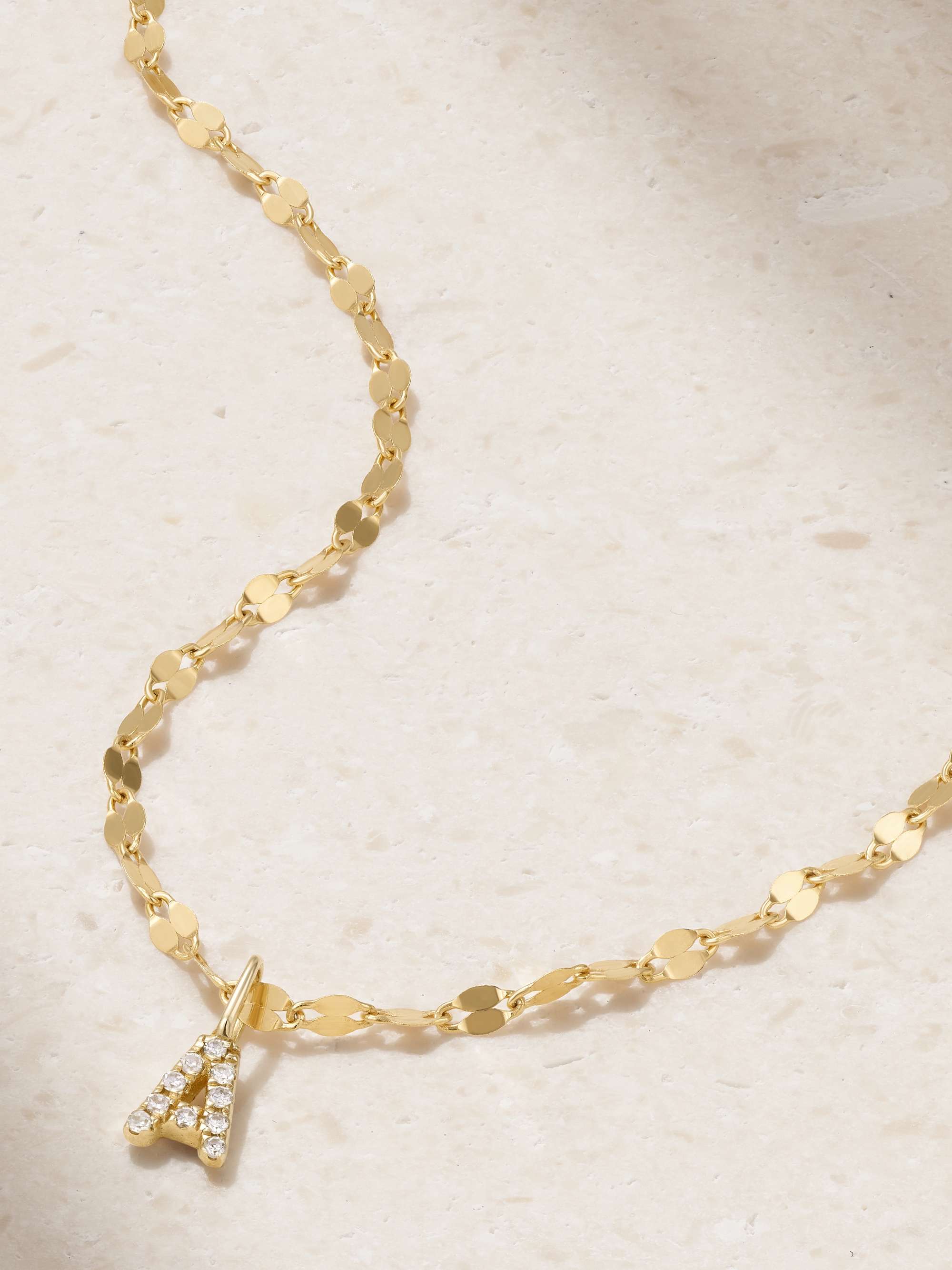 STONE AND STRAND Initial Sparkle gold diamond necklace NETAPORTER