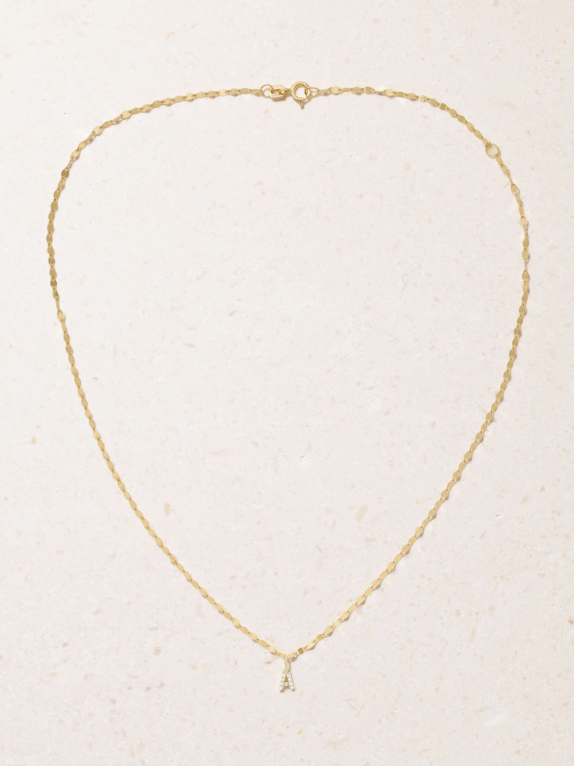 STONE AND STRAND Initial Sparkle gold diamond necklace