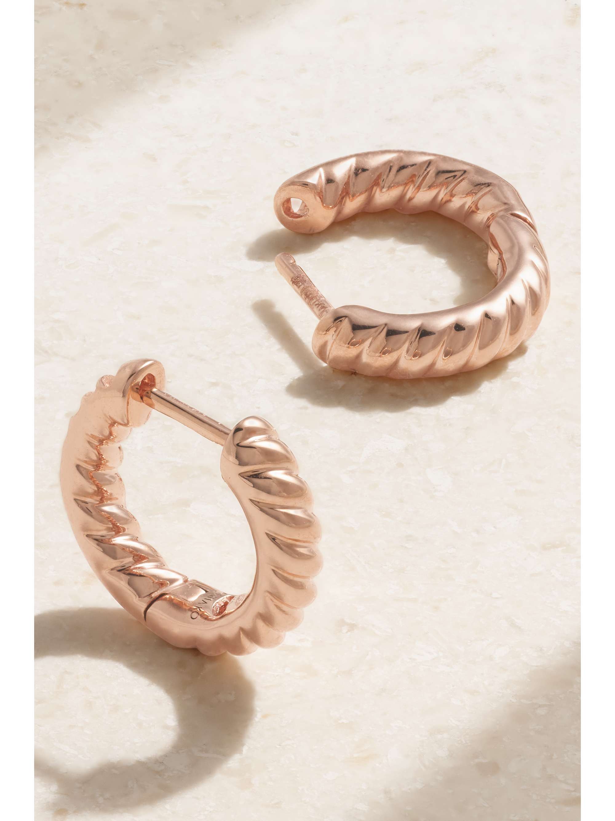 ANITA KO Zoe 18-karat rose gold hoop earrings