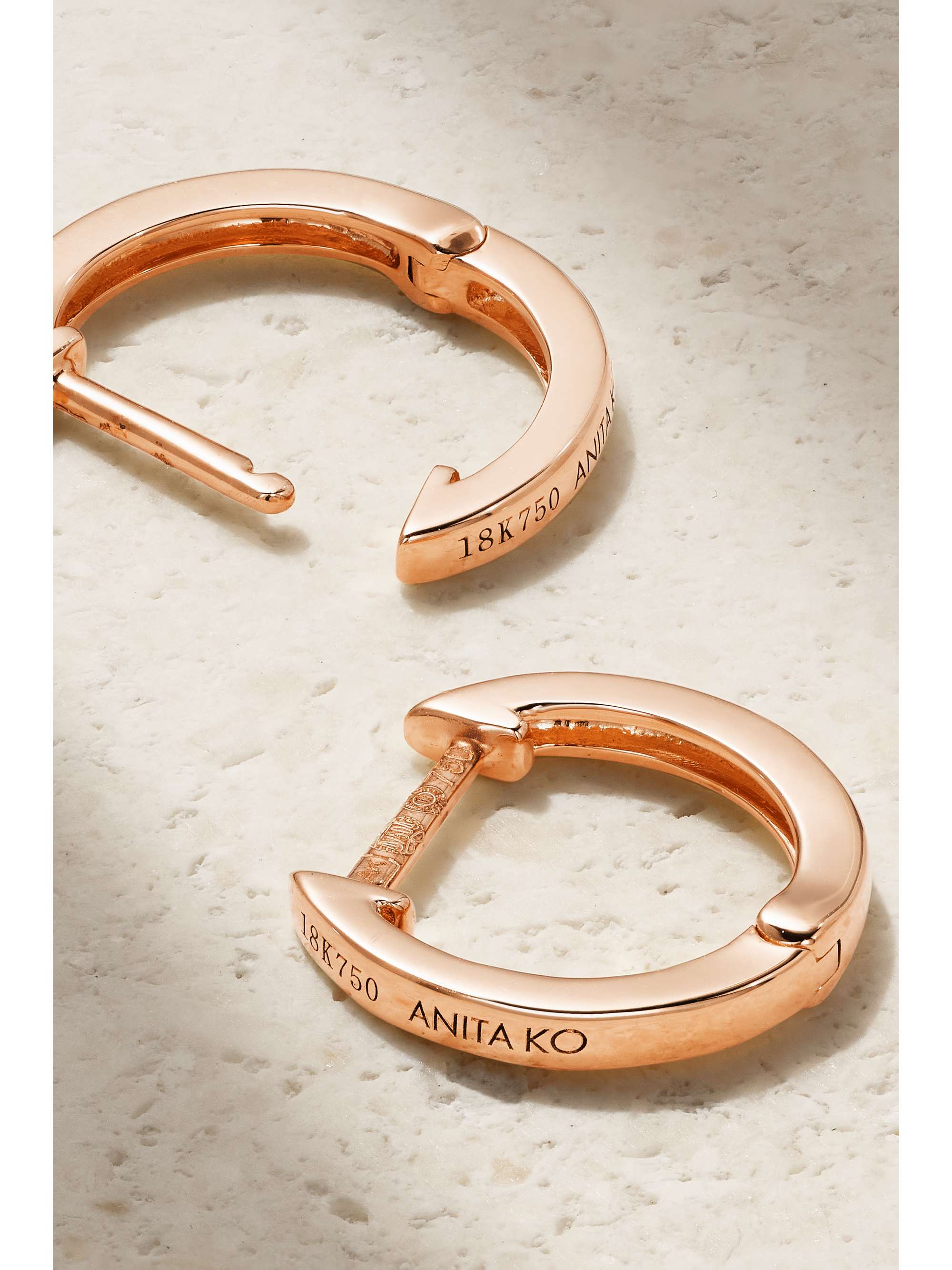 ANITA KO Huggies 18-karat gold hoop earrings