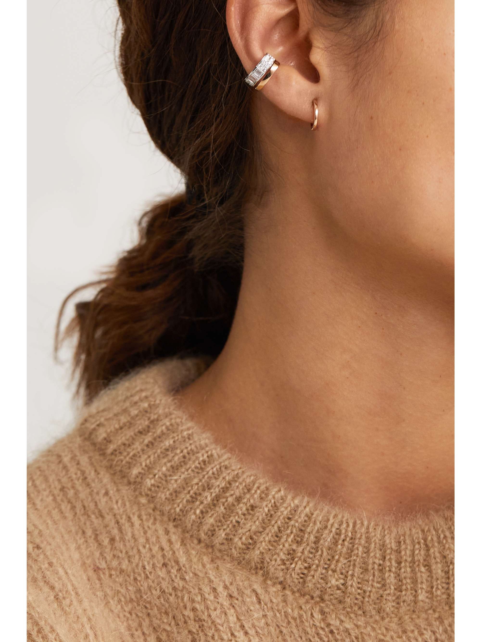 ANITA KO Huggies 18-karat gold hoop earrings