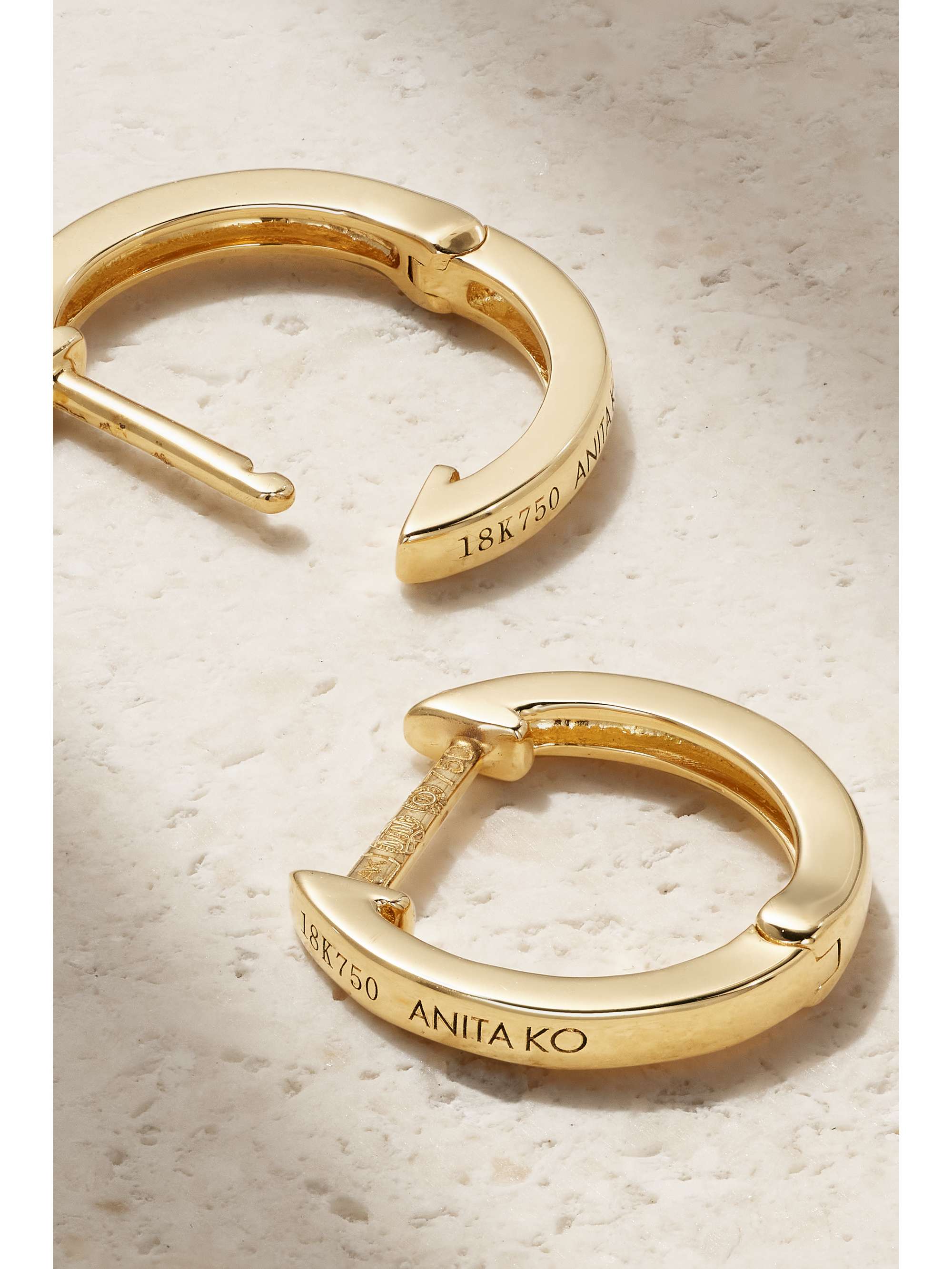 ANITA KO Huggies 18-karat gold hoop earrings