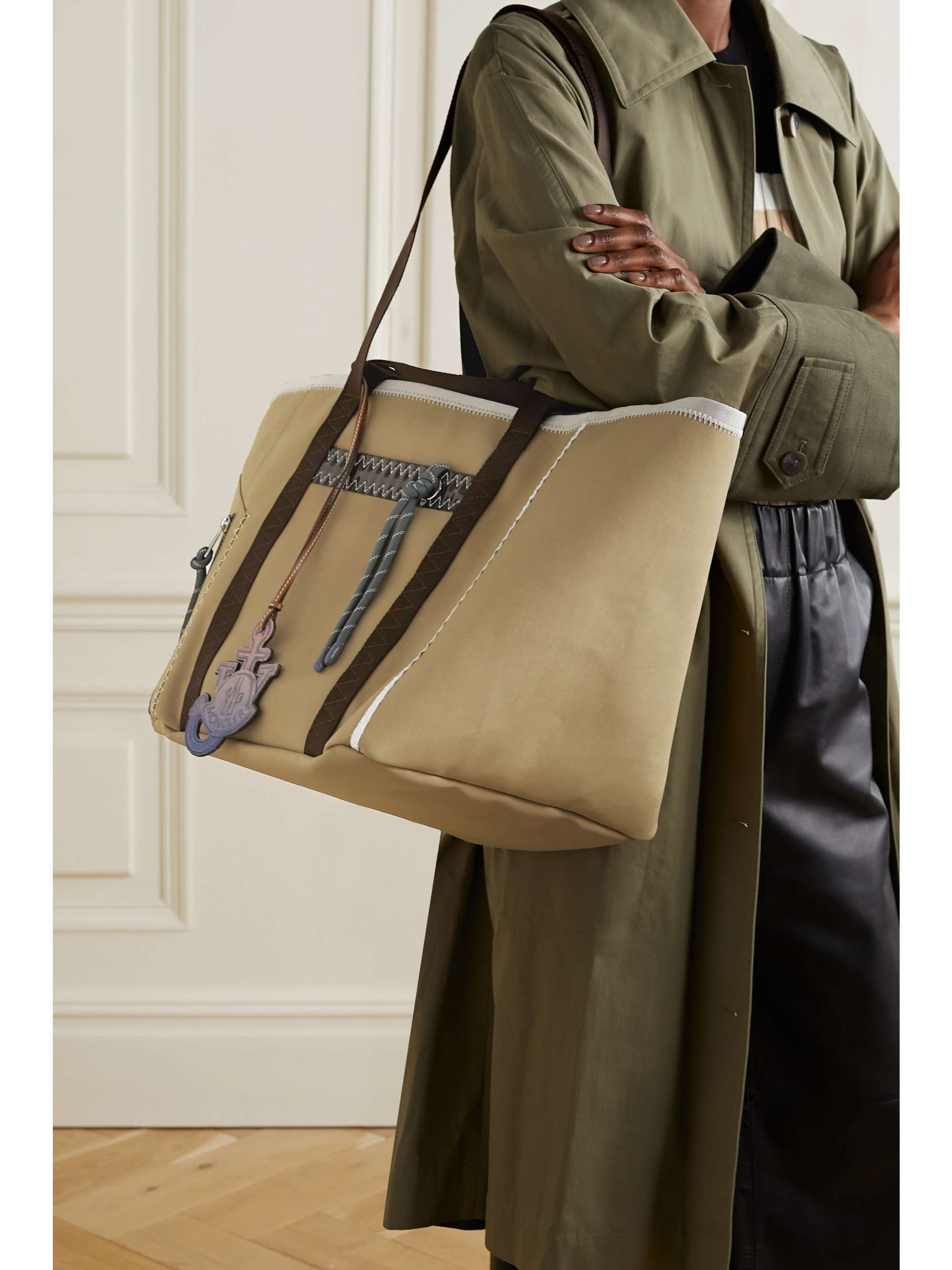 MONCLER GENIUS + 1 JW Anderson grosgrain, PVC and felt-trimmed canvas tote
