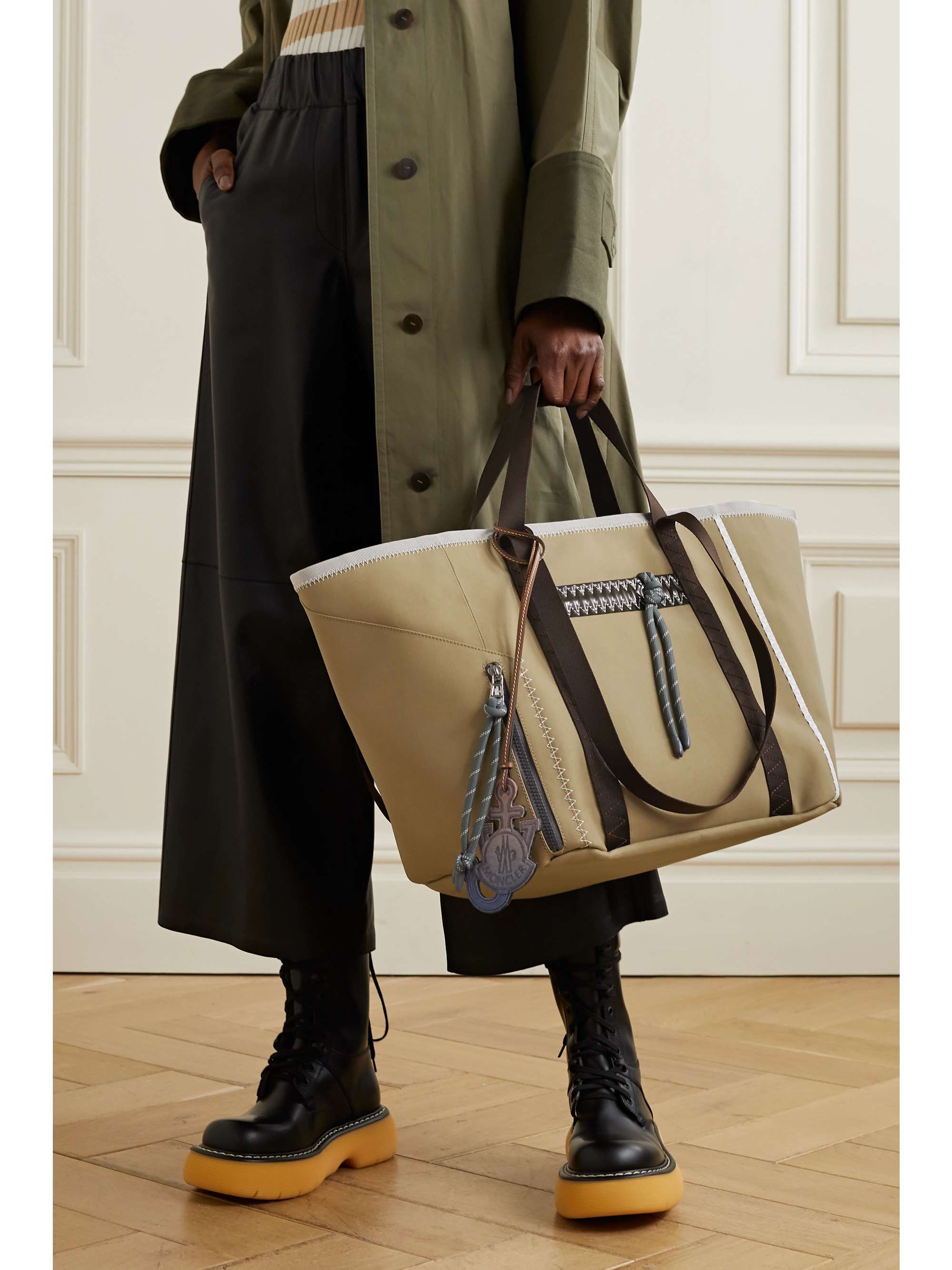 MONCLER GENIUS + 1 JW Anderson grosgrain, PVC and felt-trimmed canvas tote