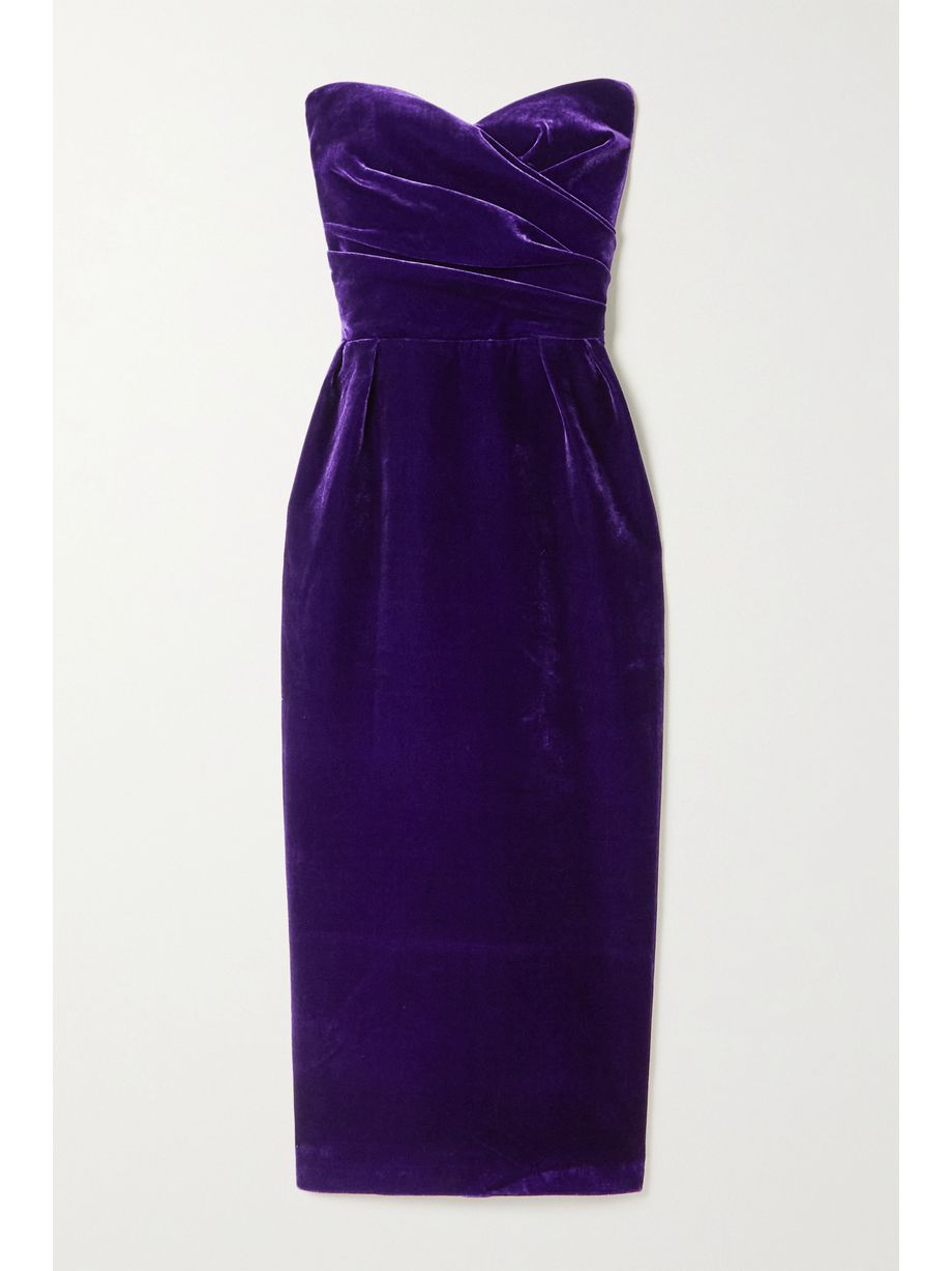 Strapless Midi Dress Purple