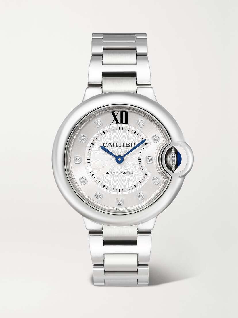 Cartier Ballon Bleu De  Automatic 33mm Stainless Steel And Diamond Watch