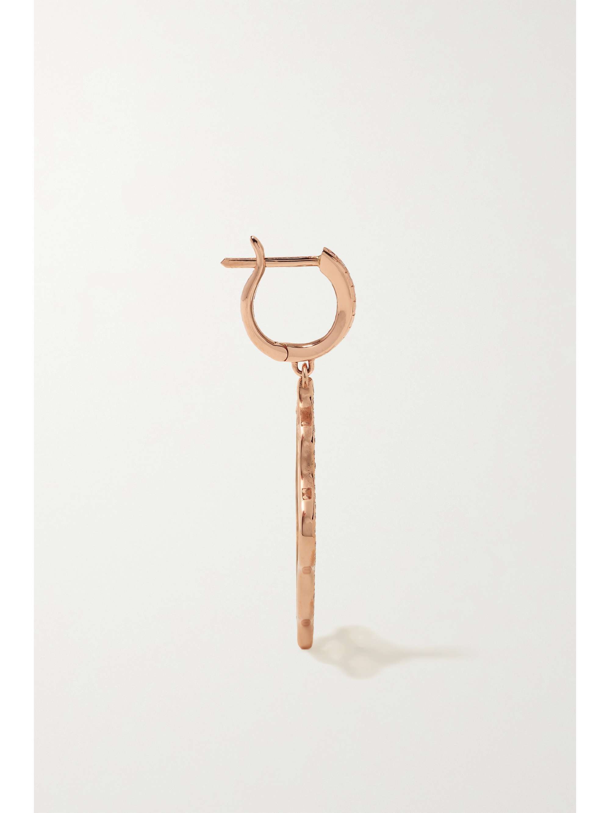 BOGHOSSIAN 18-karat rose gold, titanium fiber and diamond earrings