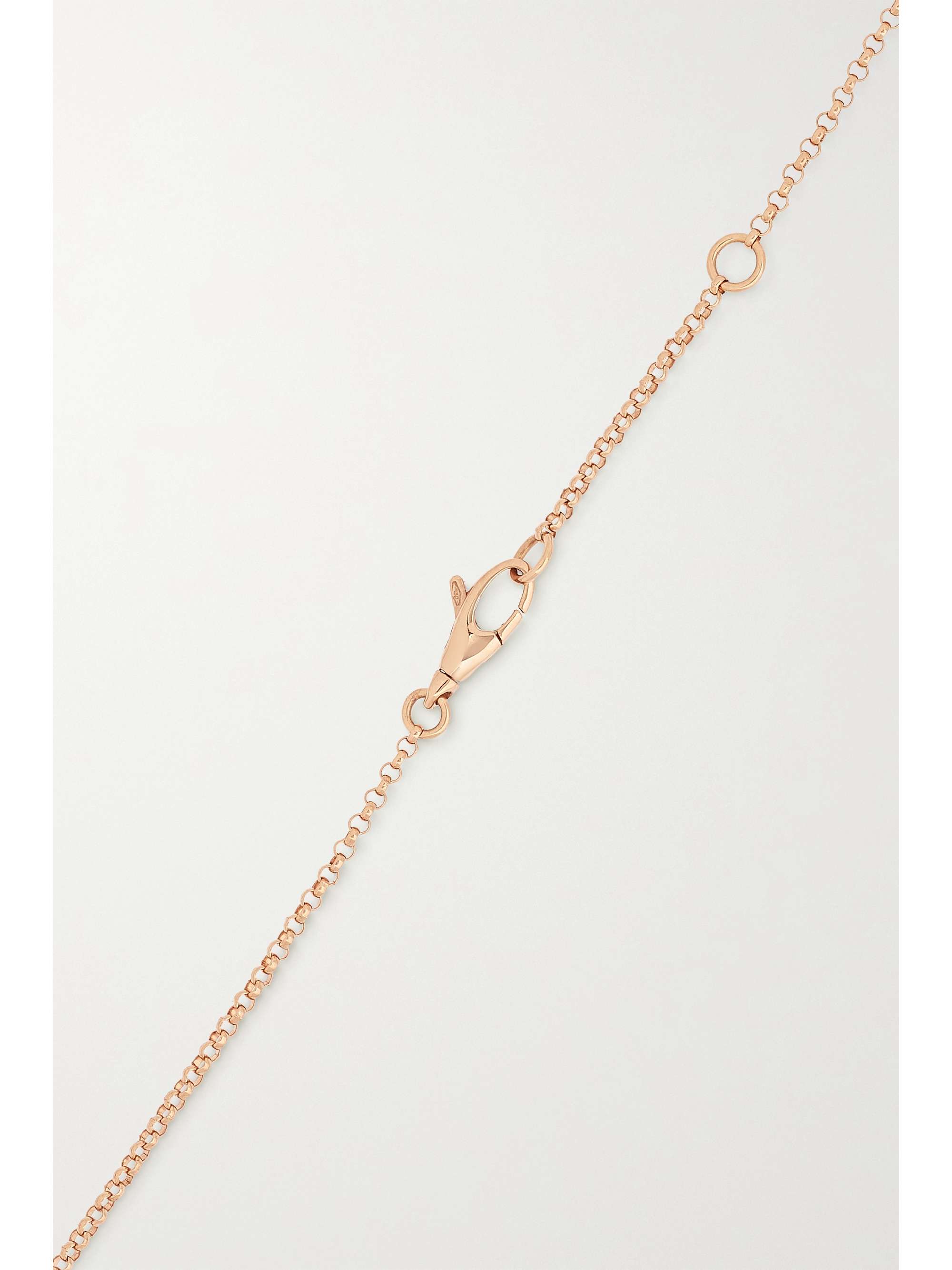 BOGHOSSIAN 18-karat rose gold, titanium fiber and diamond necklace