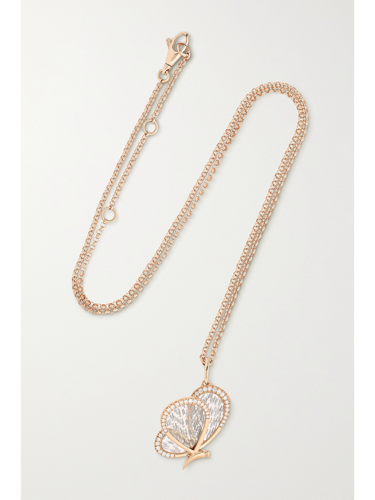 Boghossian - 18-karat Rose Gold, Titanium Fiber And Diamond Necklace - one size 22 Awaiting product image