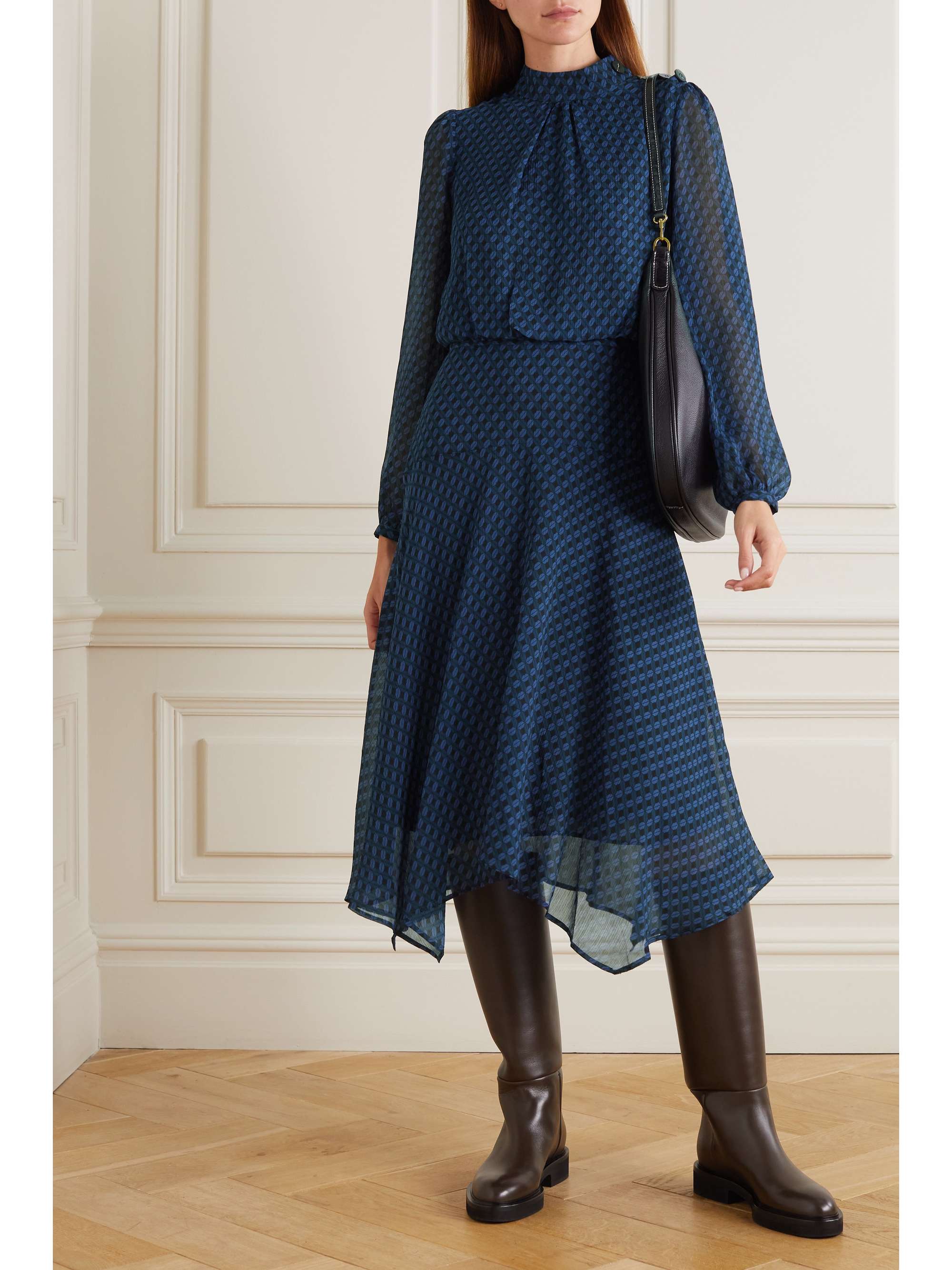 CEFINN Emilia printed georgette midi dress