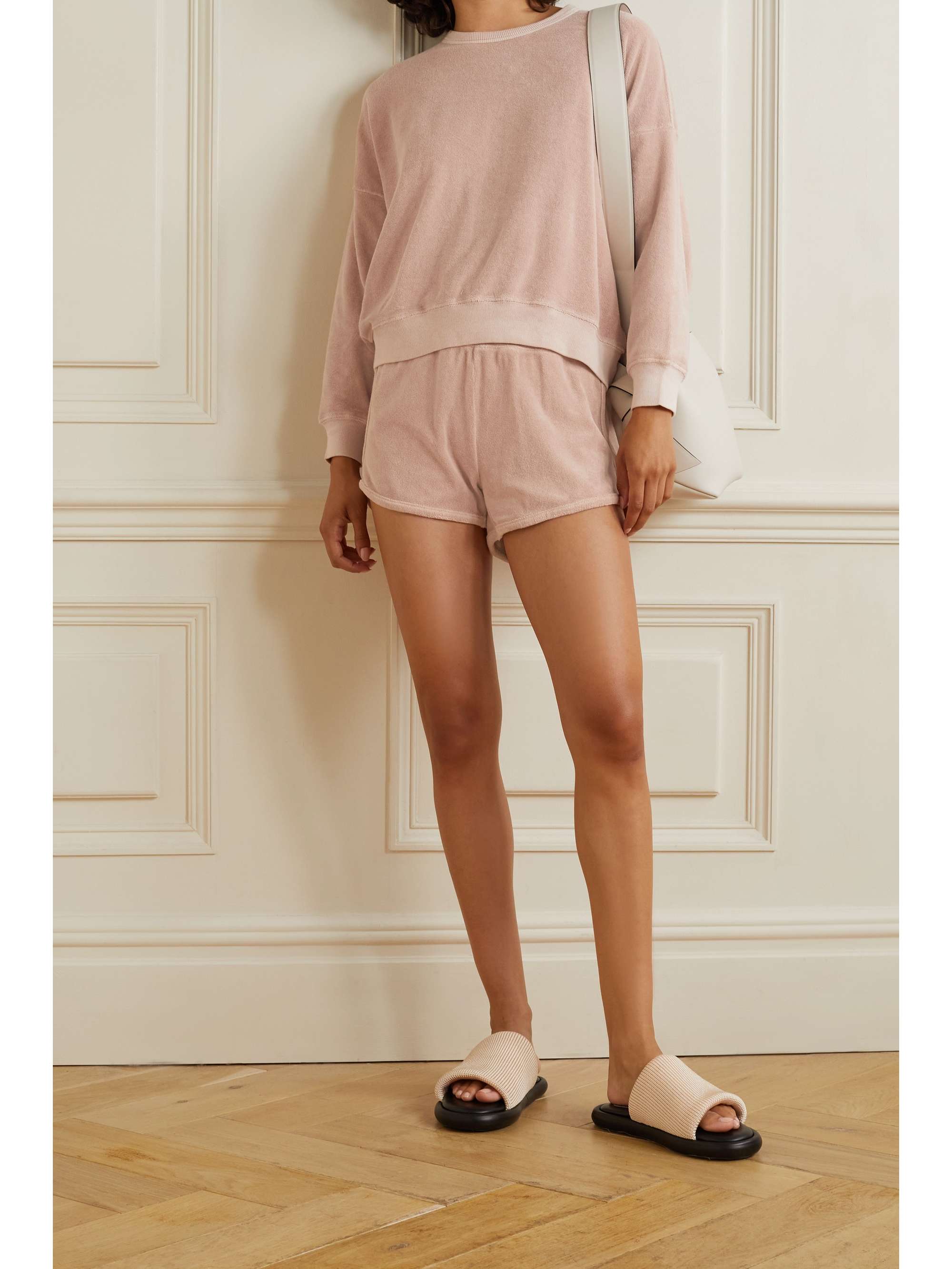 THE GREAT. Cotton-terry shorts