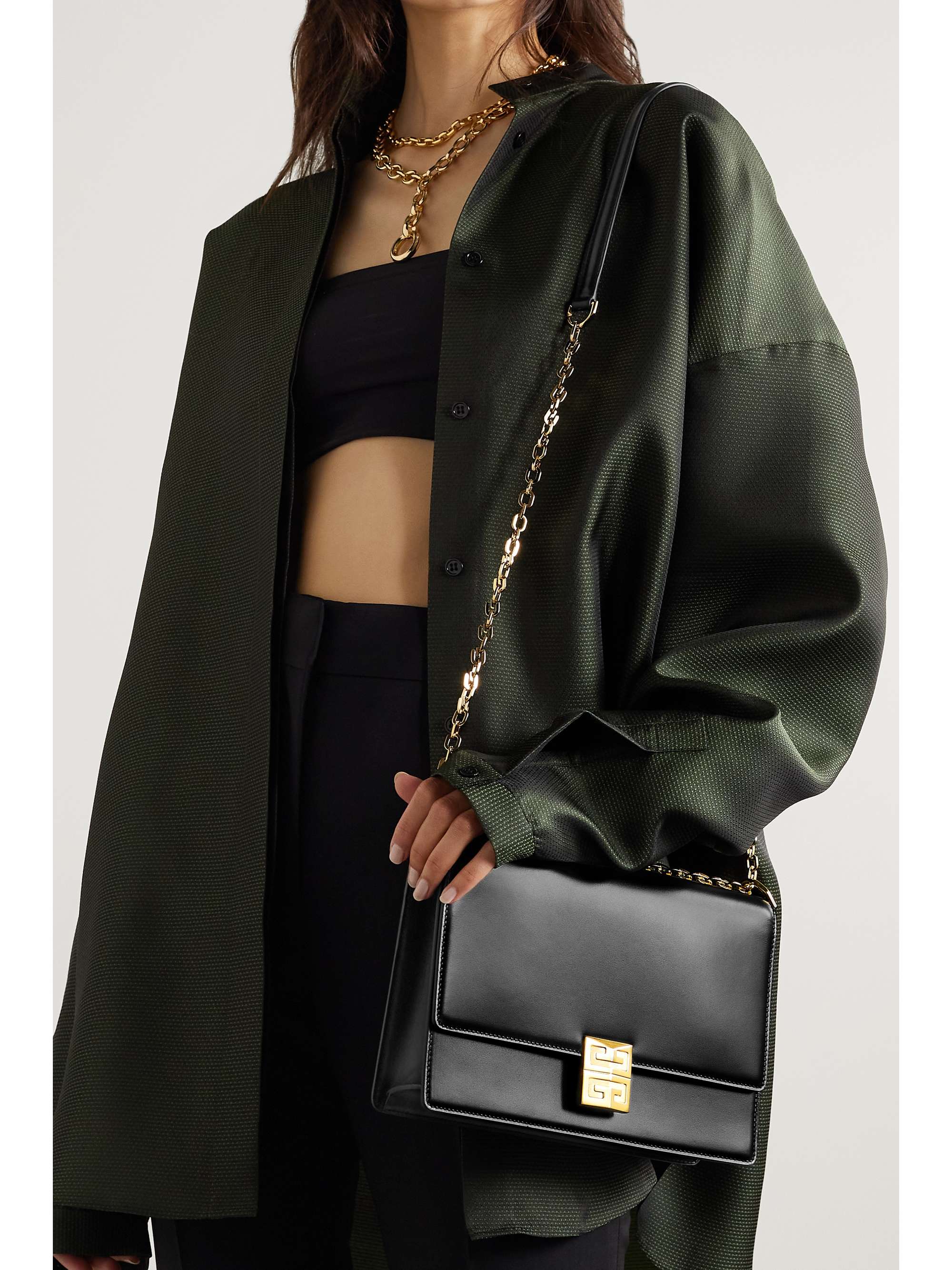 Black Small leather shoulder bag | GIVENCHY | NET-A-PORTER