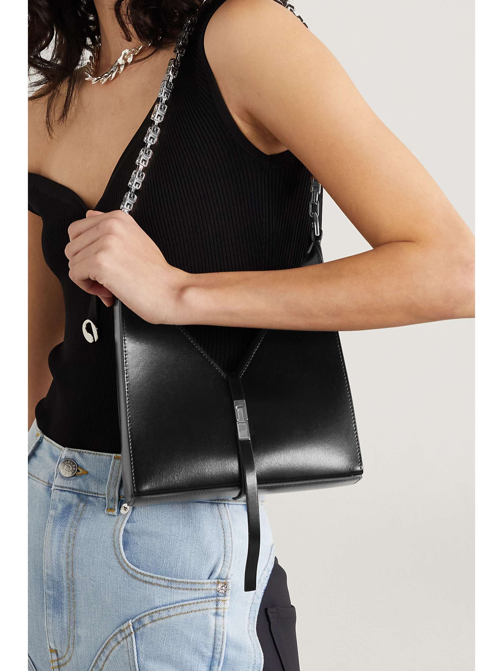 Cut Out mini leather shoulder bag