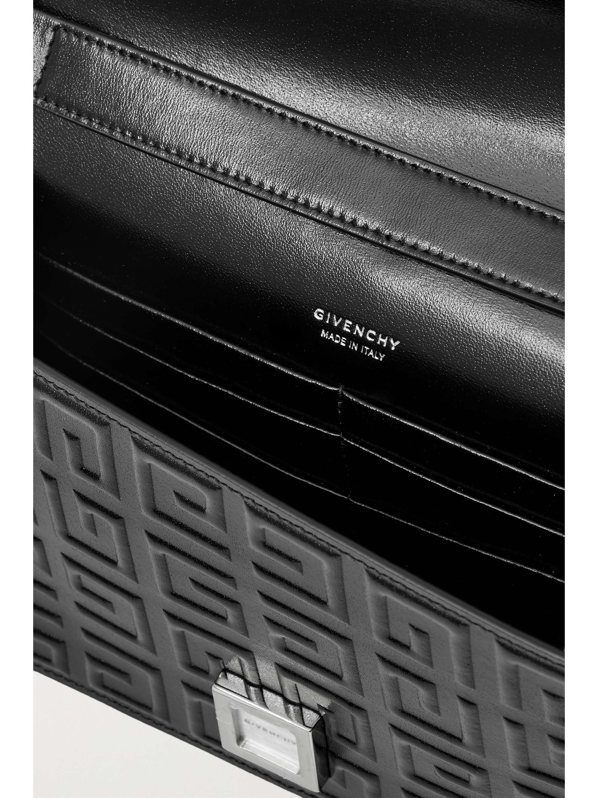 GIVENCHY 4G mini embossed glossedleather shoulder bag NETAPORTER