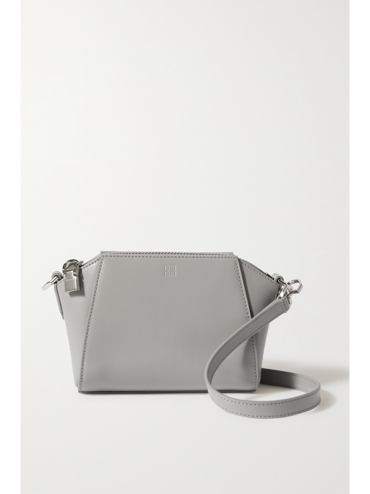 Givenchy Nano Antigona Sugar Leather Crossbody Bag In Gray