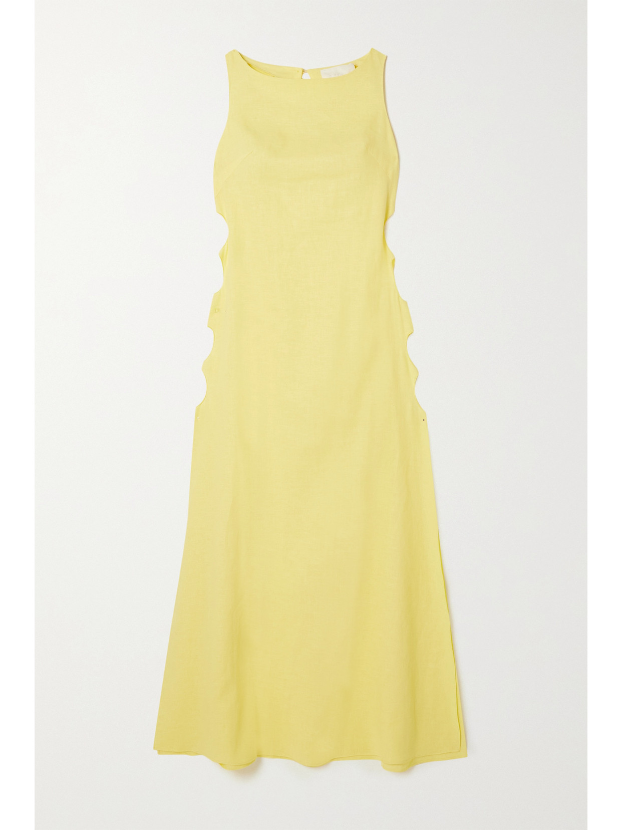 Racil Cutout Linen-blend Maxi Dress In Yellow