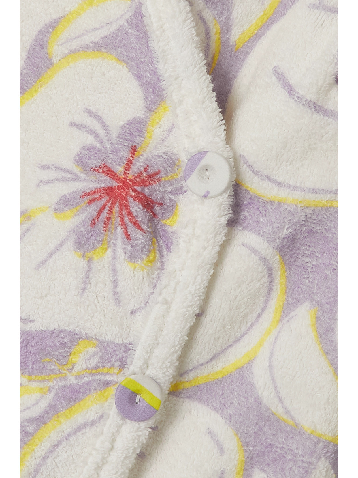 Racil Floral-print Cotton-terry Wrap Midi Dress In Lilac