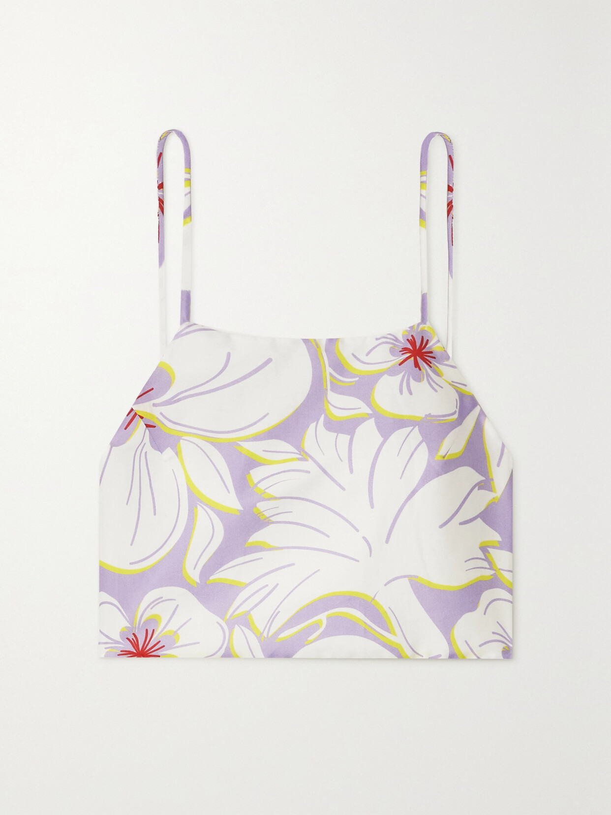 Racil Cropped Floral-print Cotton-voile Top - Purple