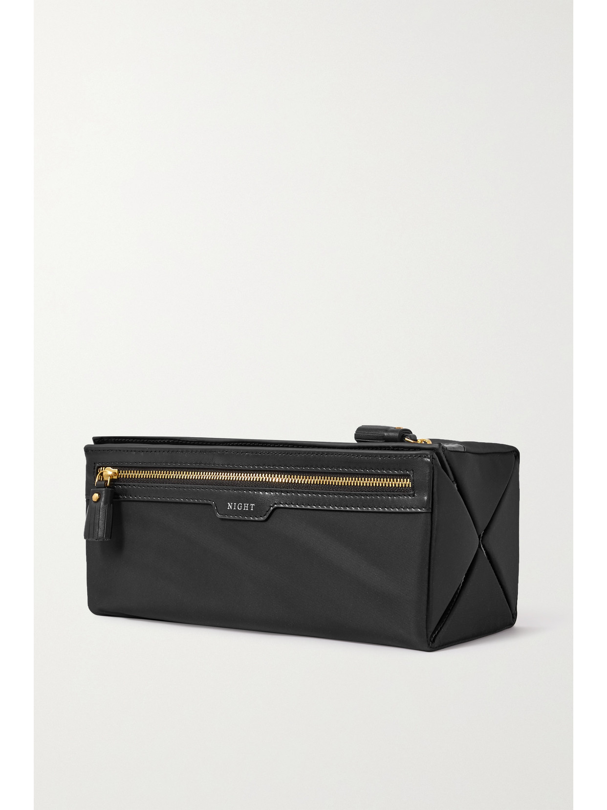 Shop Anya Hindmarch + Net Sustain Night And Day Recycled Shell, Pvc And Leather Cosmetics Case In Black