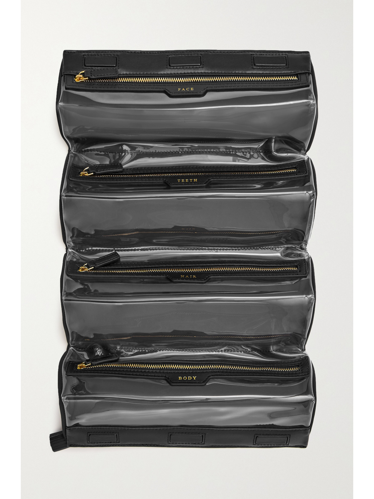 Anya Hindmarch + Net Sustain Night And Day Recycled Shell, Pvc And Leather Cosmetics Case In Black