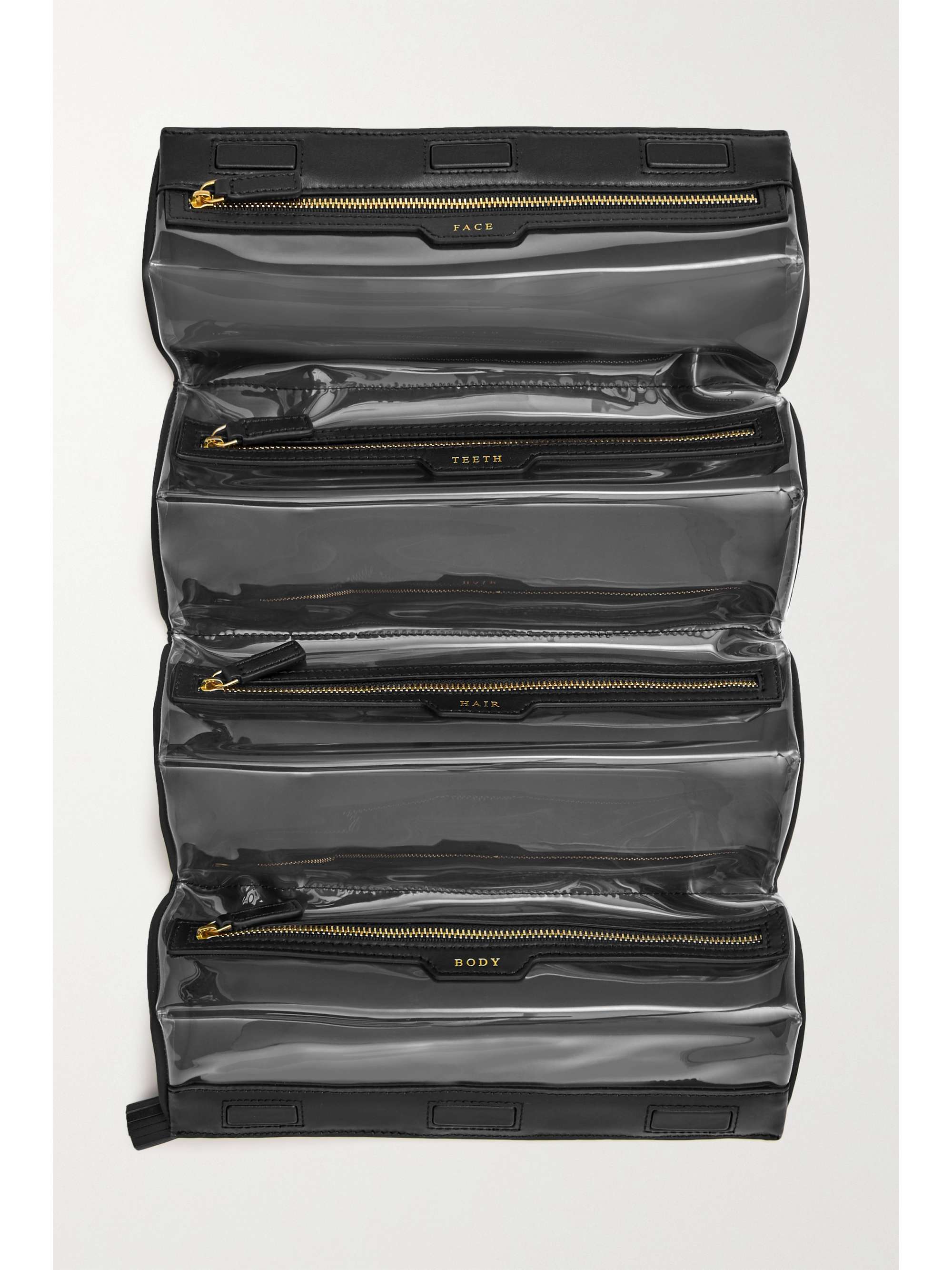 ANYA HINDMARCH + NET SUSTAIN Night and Day Kosmetiktasche aus recyceltem Shell, PVC und Leder