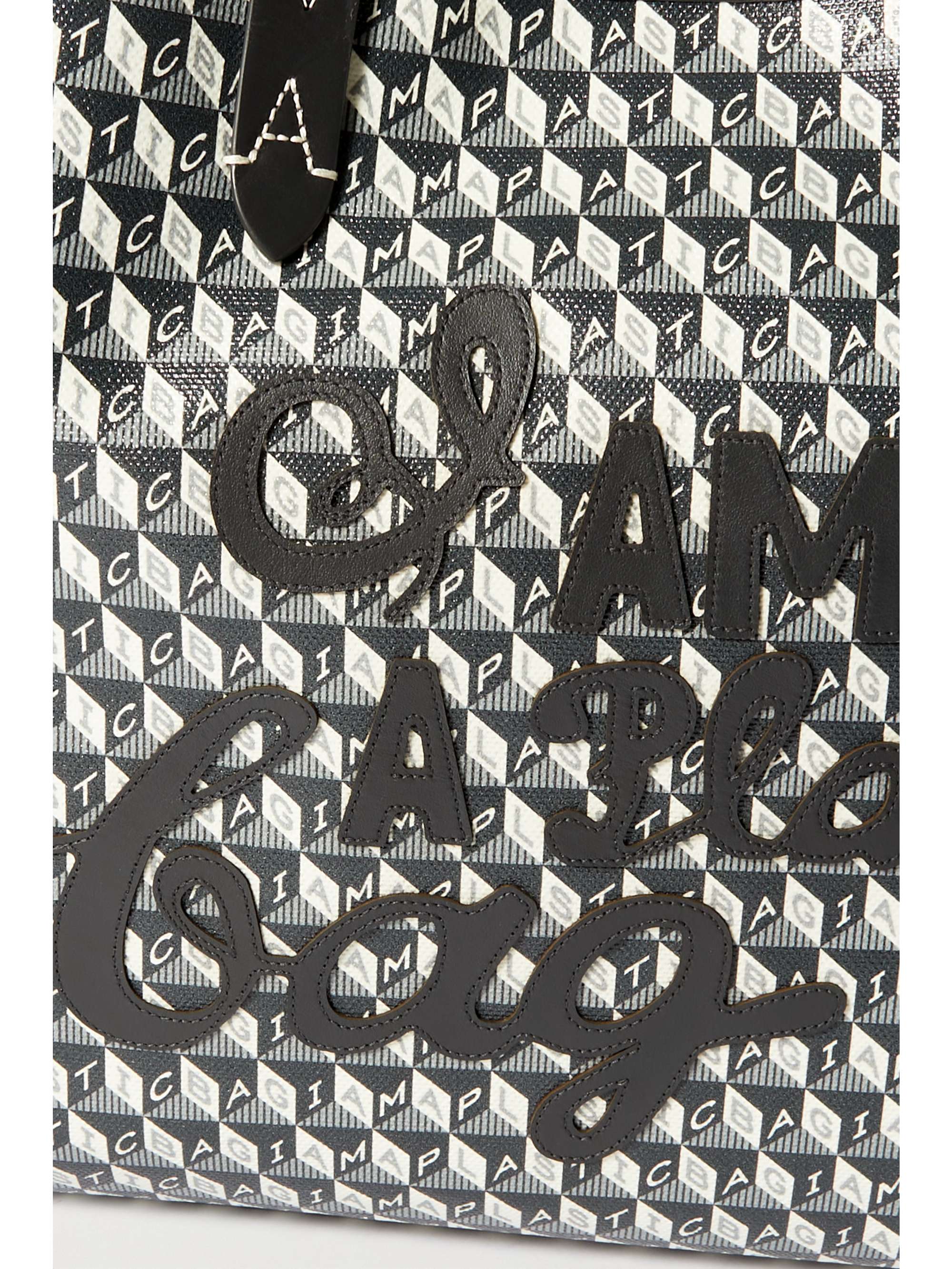 ANYA HINDMARCH + NET SUSTAIN I Am A Plastic Bag large leather-trimmed printed coated-canvas tote