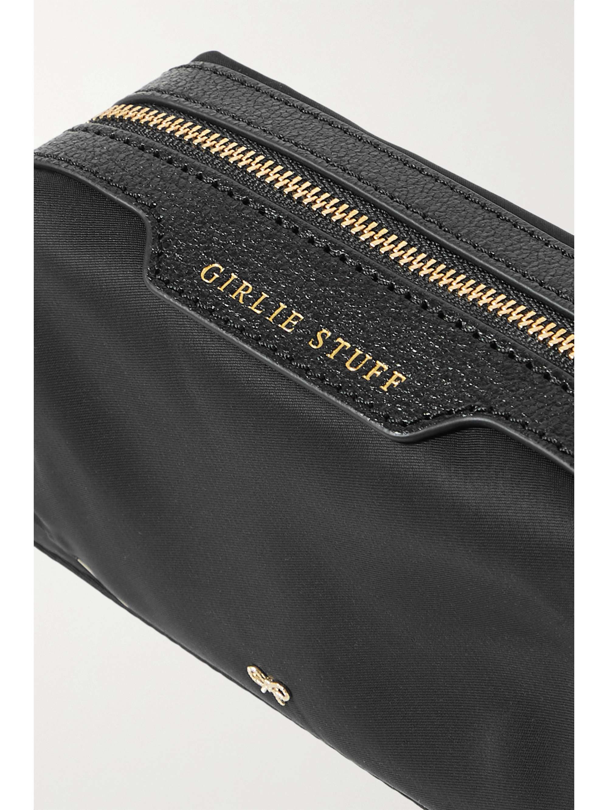 ANYA HINDMARCH Girlie Stuff textured leather-trimmed ECONYL cosmetics case