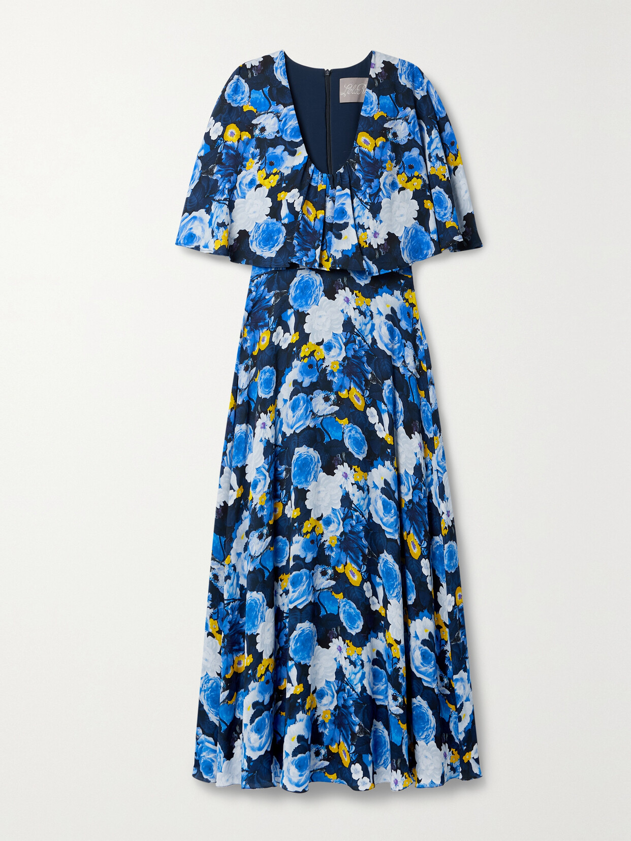 Lela Rose Floral-print Georgette Midi Dress