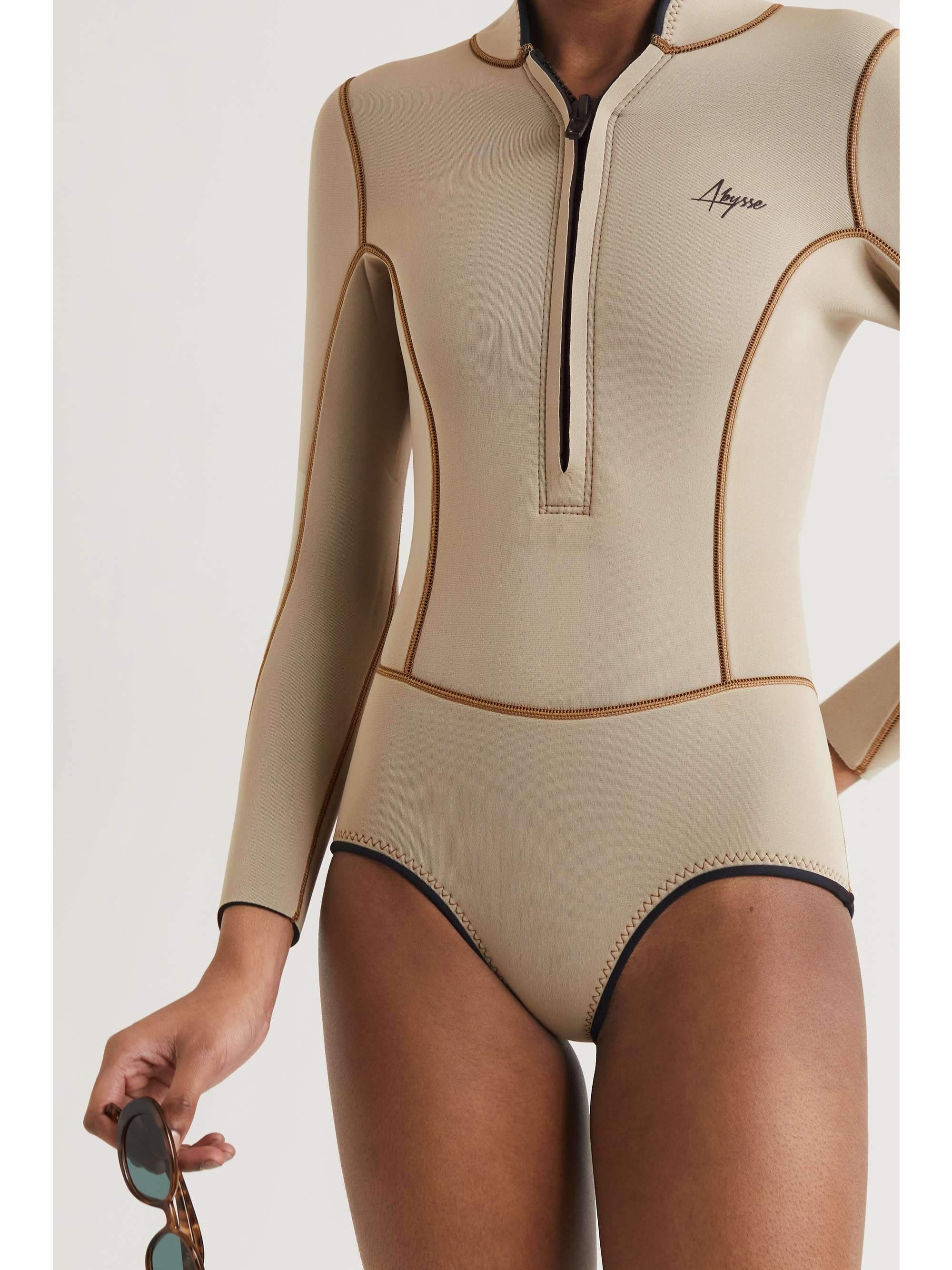 Beige Lotte Neoprene Swimsuit Abysse Net A Porter