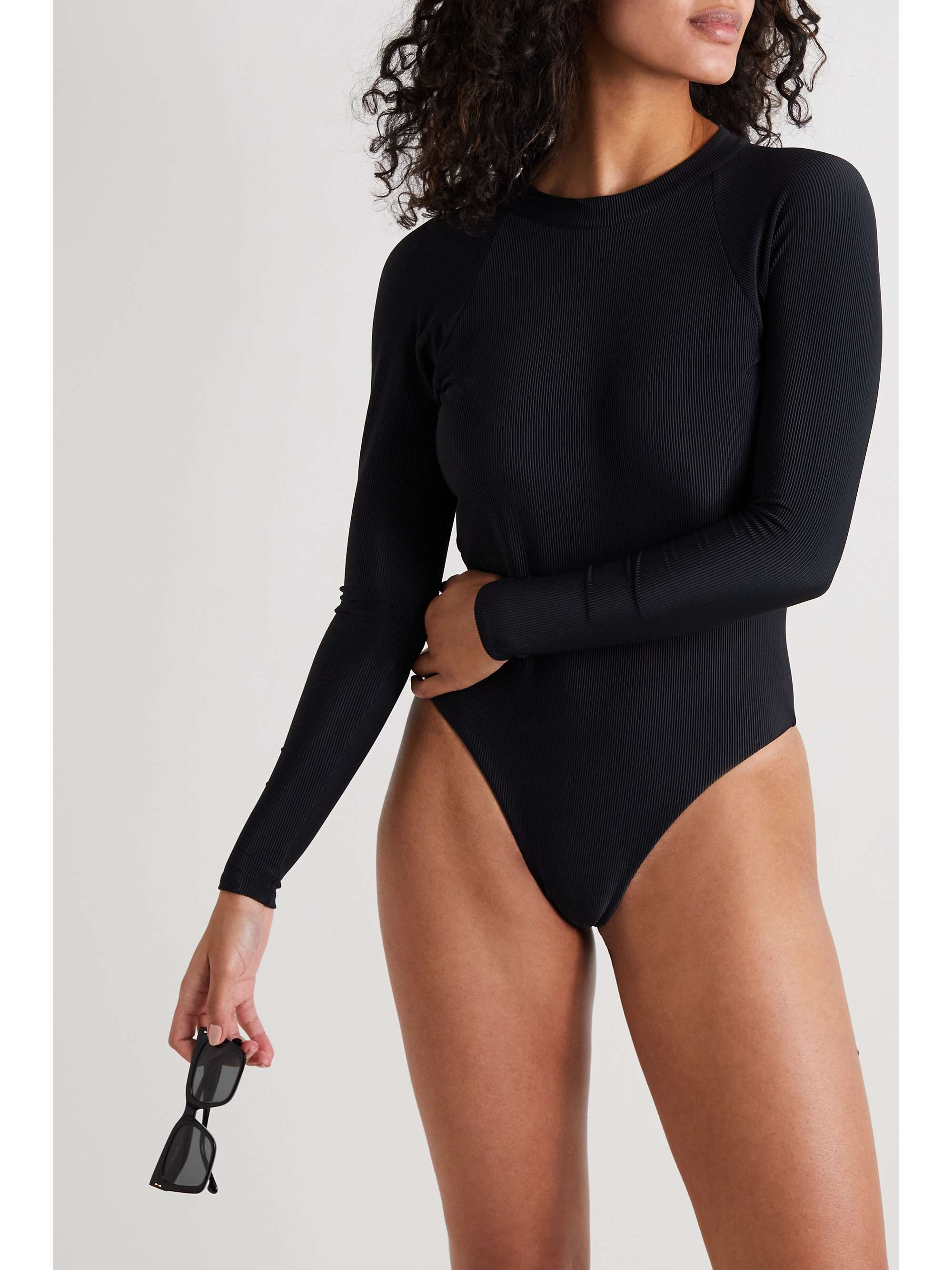 ABYSSE Billie open-back ribbed stretch-REPREVE swimsuit