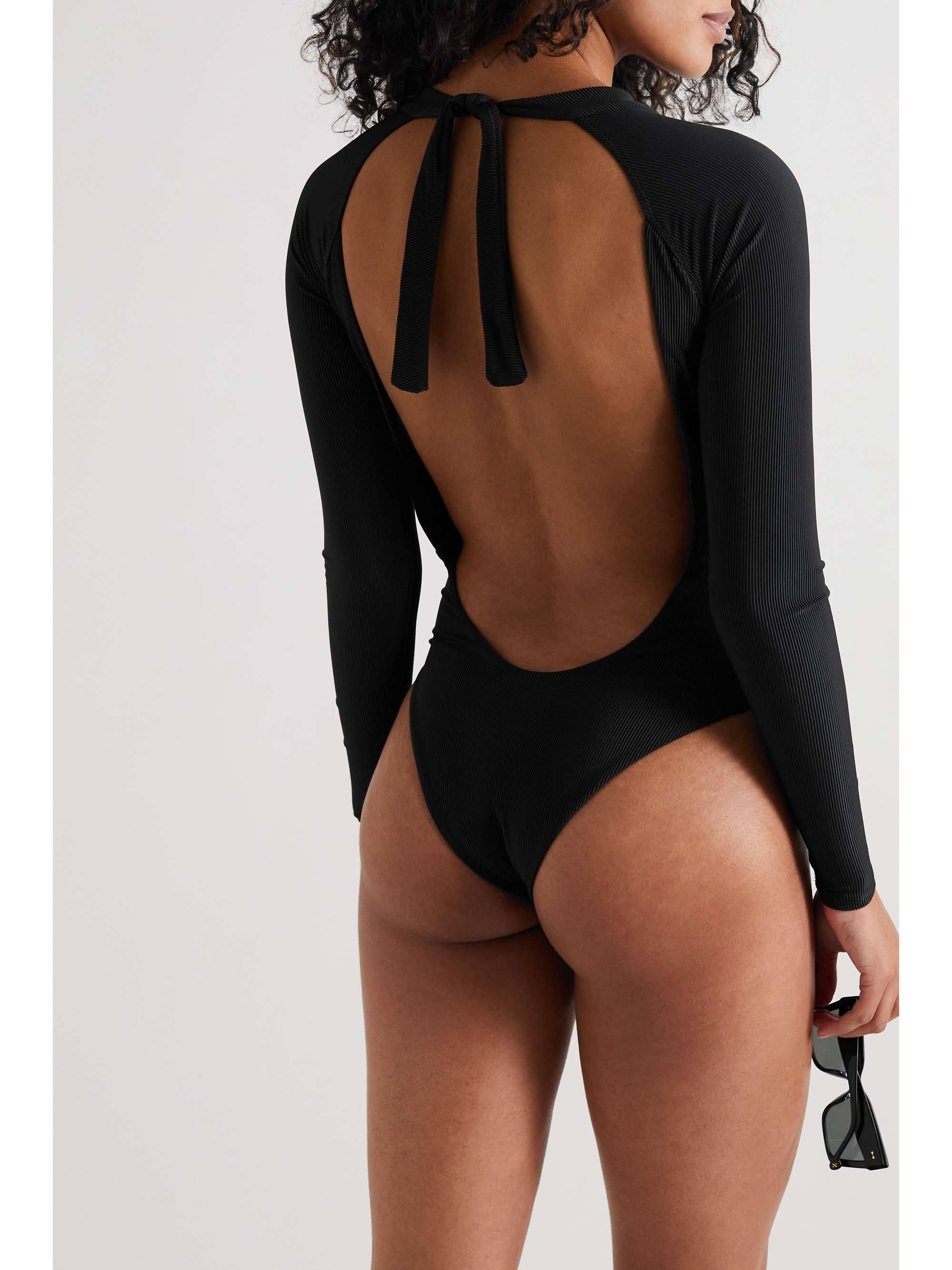 ABYSSE Billie open-back ribbed stretch-REPREVE swimsuit