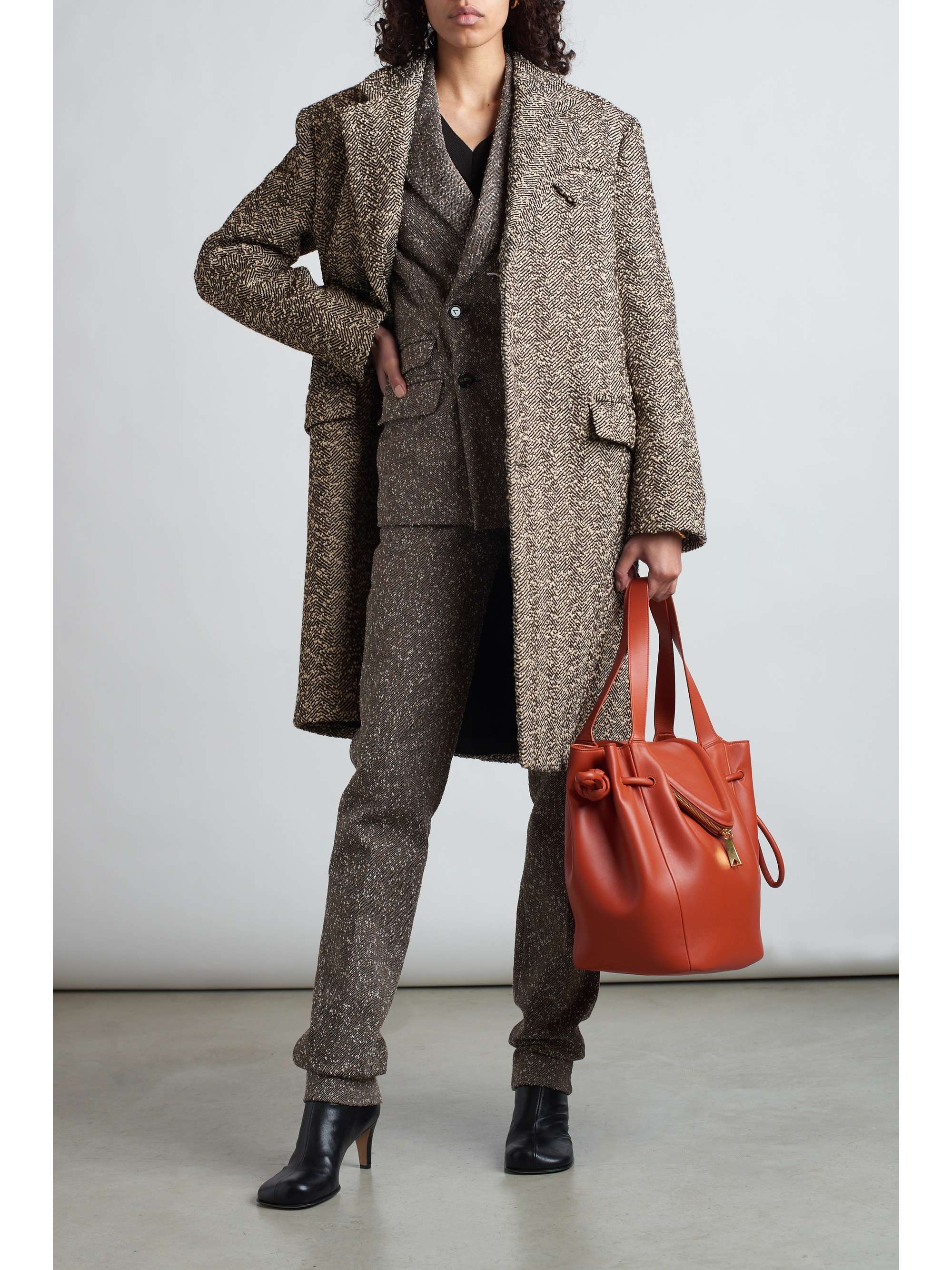 wool blend boucle coat