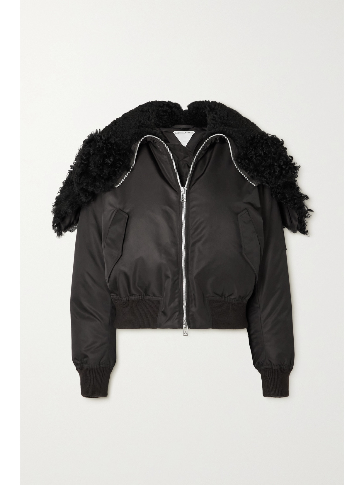 BOTTEGA VENETA HOODED FAUX SHEARLING-LINED PADDED SHELL JACKET