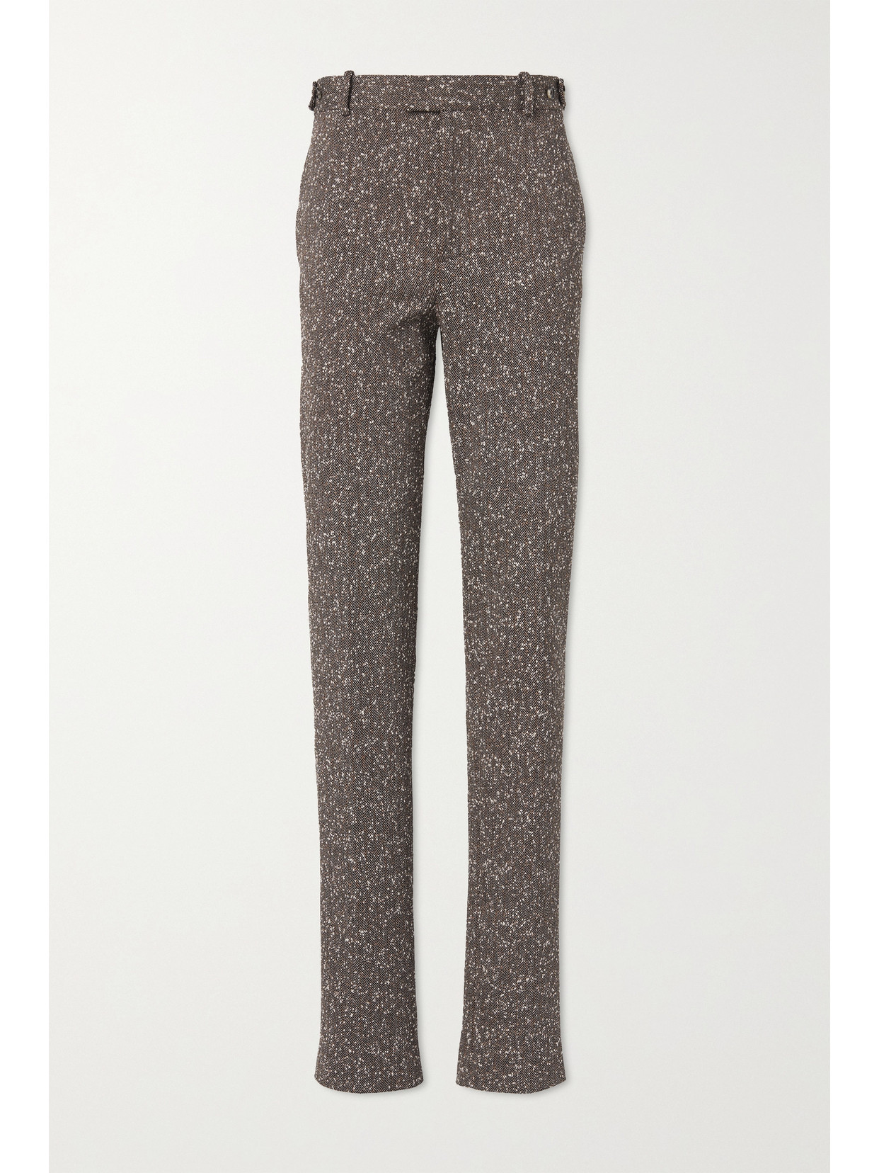 BOTTEGA VENETA HERRINGBONE BOUCLÉ STRAIGHT-LEG PANTS